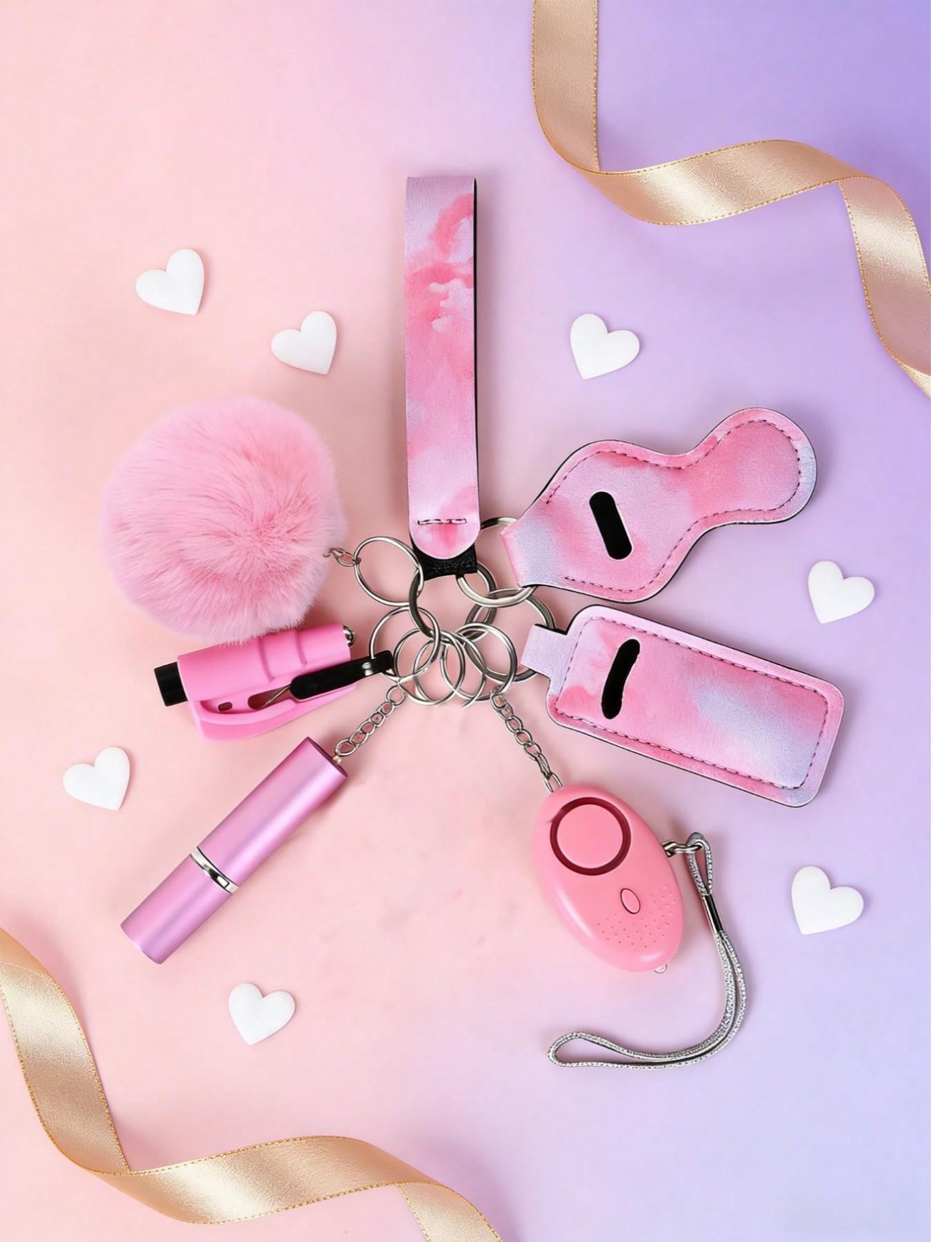 Women's Multifunctional Self-Defense Keychain, 7 Practical Features, Includes Window Breaker, Perfume Bottle Holder, Alarm, Best Protection Gift