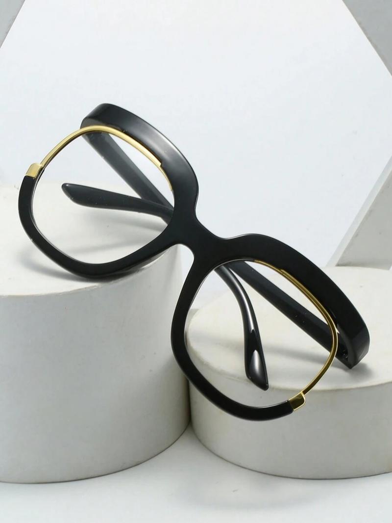 Unisex Vintage Cat Eye Frame Eyeglasses, Trendy Casual Eyeglasses for Everyday Use, High Quality Eyeglasses, Fashion Accessories for Outdoor Activities