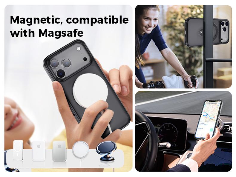 MAGIC JOHN 360 Degree Invisible Magnetic Stand Phone Case for iPhone and SamSung