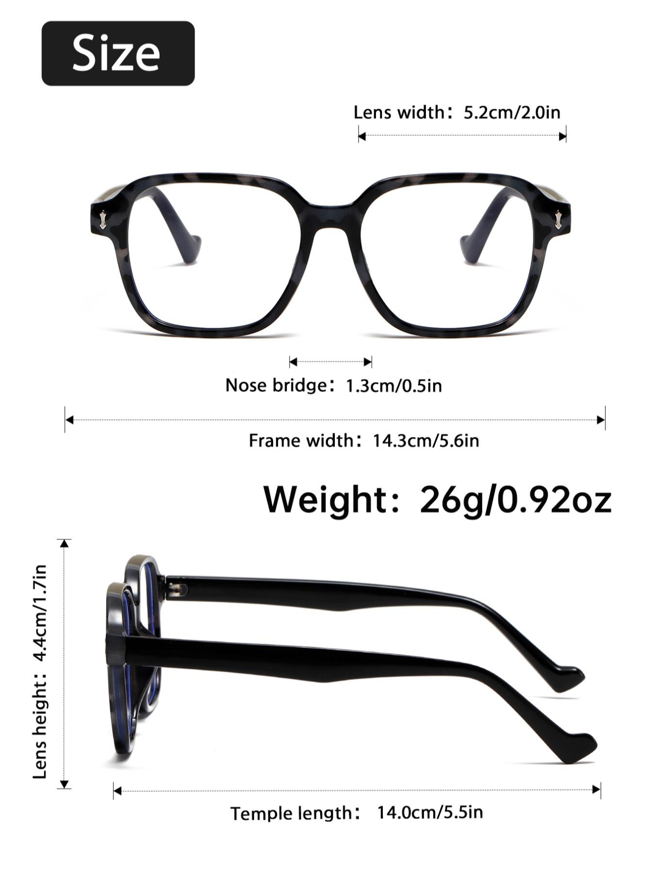 Unisex Casual Square Frame Glasses, Simple Style Eyewear for Daily Wear, Office Use, Travel, Versatile Design for Men & Women, Square Frame Eyeglasses