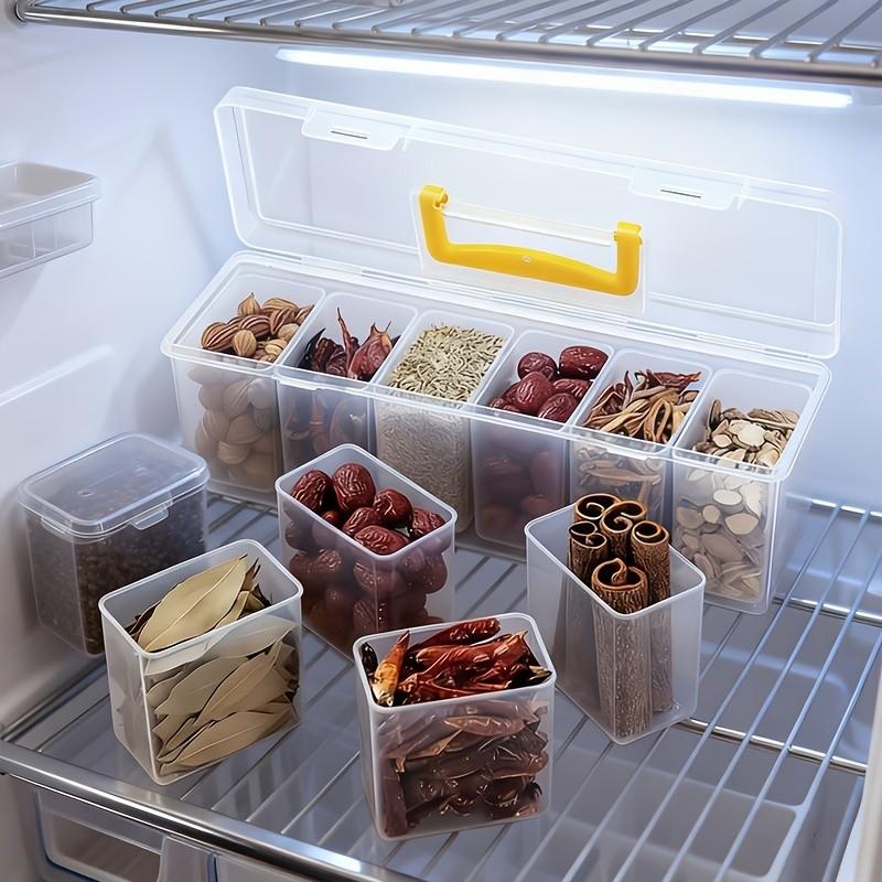 7pcs Storage Boxes Set, Transparent PP Material, Stackable & Reusable, Ideal for Kitchen, Fridge, Pantry, Food Organization