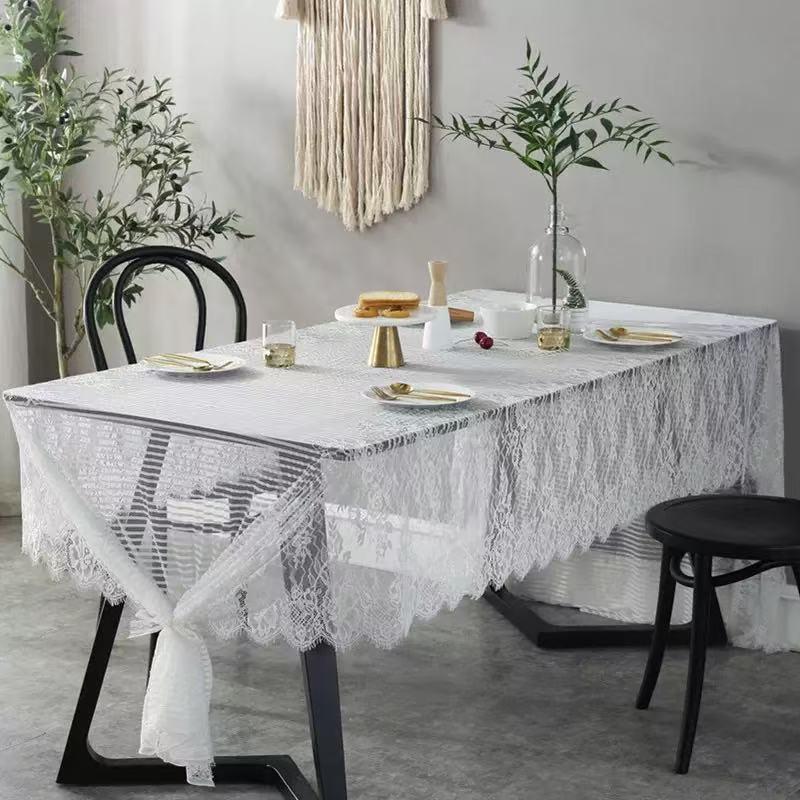 Elegant Lace Tablecloth – Thickened Soft Premium Cotton‑Blend, Autumn Hot‑Selling Style, Breathable Floral Embroidered, Perfect for Autumn Dining, Weddings, Parties, and Home Décor, Multiple Sizes