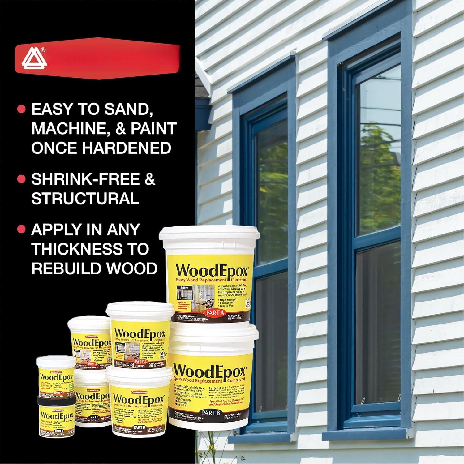 WoodEpox Kit - 2 Pint - 2-Part Structural Epoxy Adhesive Filler -  Filler Putty