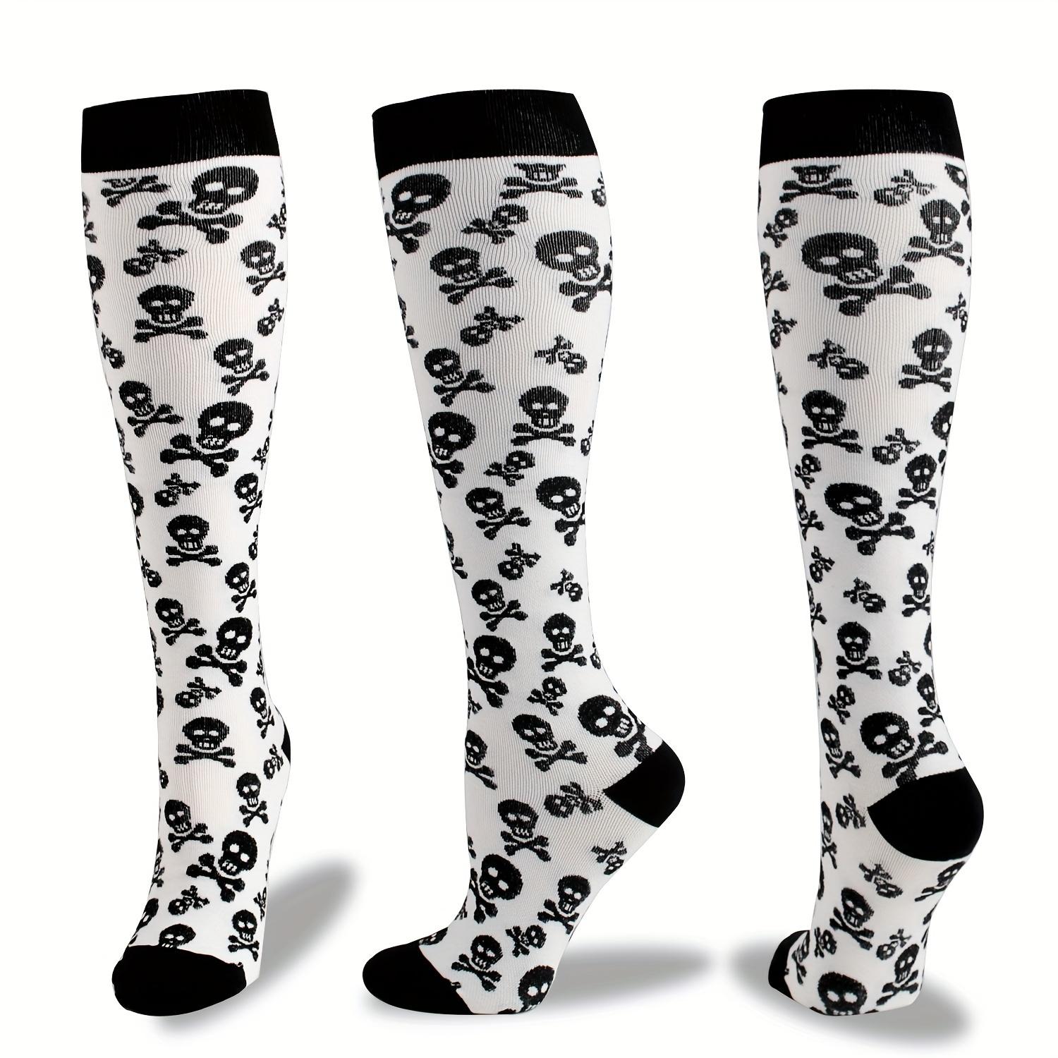 Unisex Knee-High Targeted Compression Socks (4 Pairs) - Animal Prints, Unisex Wear, Sporty Socks for Nurses, Cycling