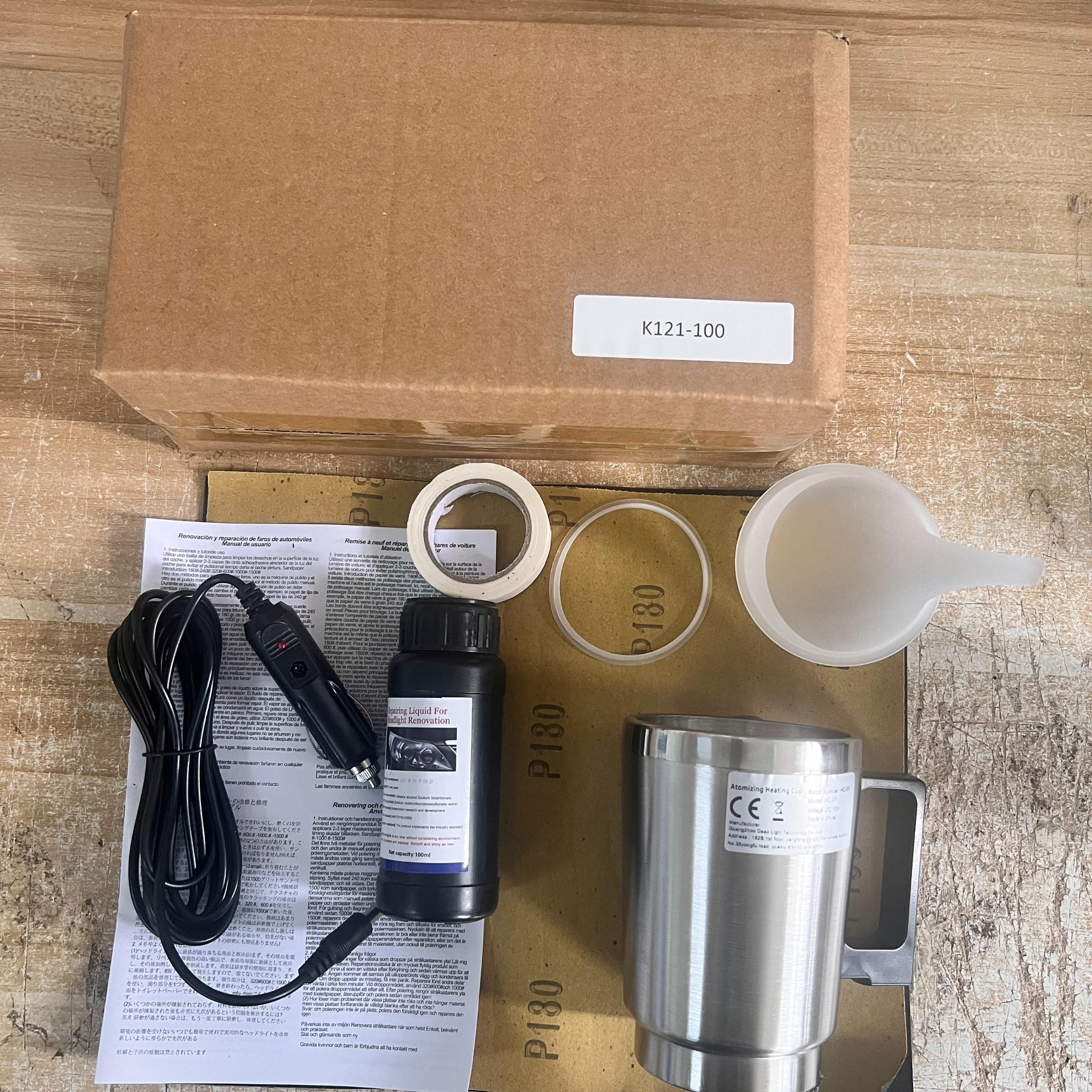 Automotive Headlight Refurbishment Tool Set, Atomizing Cup Non Polishing Scratch Coating Liquid Headlight Repair Liquid, Suitable for Automotive Headlight
