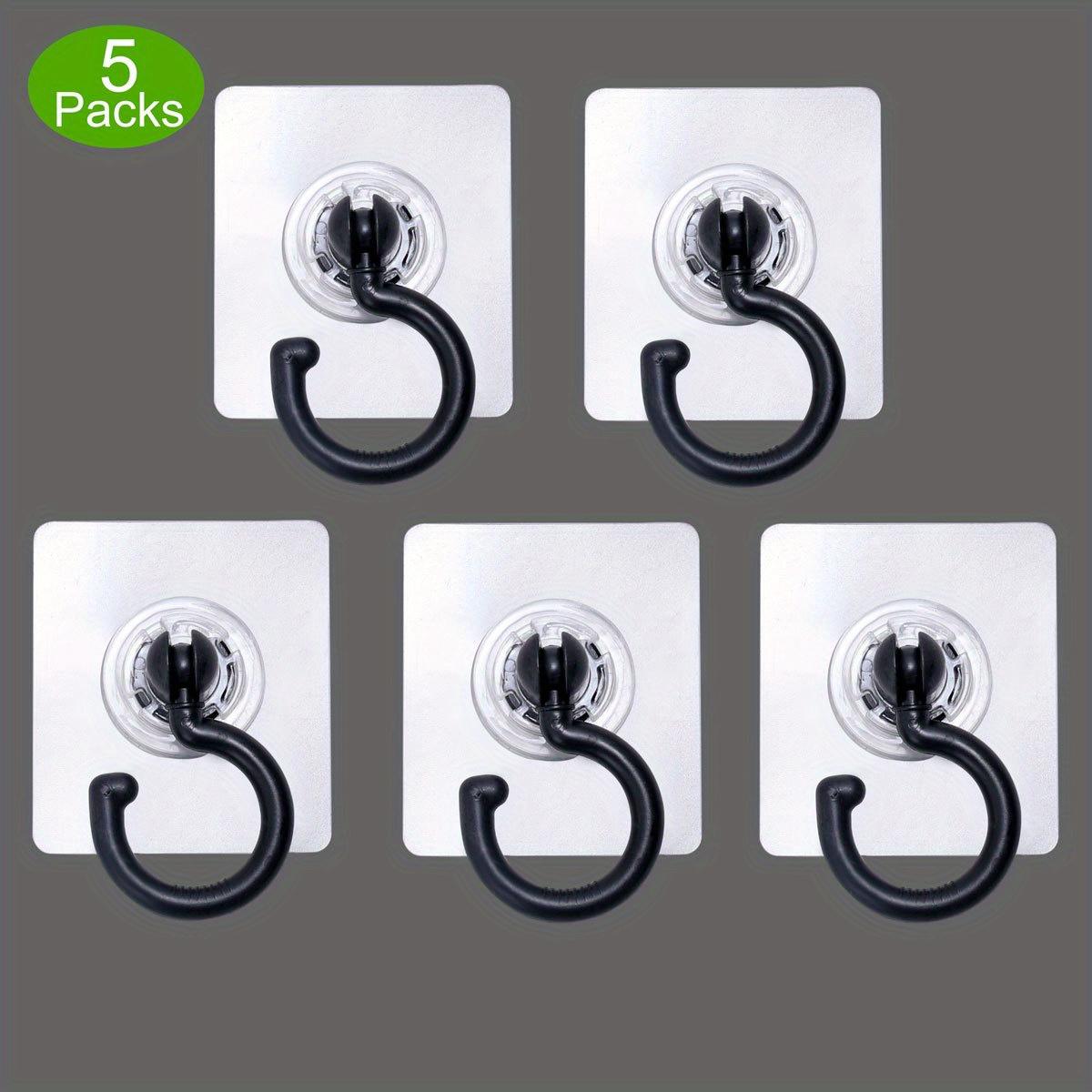 [No Drill] Rotatable Adhesive Ceiling Hooks | 5pcs | Plastic | No Drill, Easy Install | Home & Garden Decor, Hanging Plant Hooks, Plant Hangers | Modern | Self Adhesive Hooks