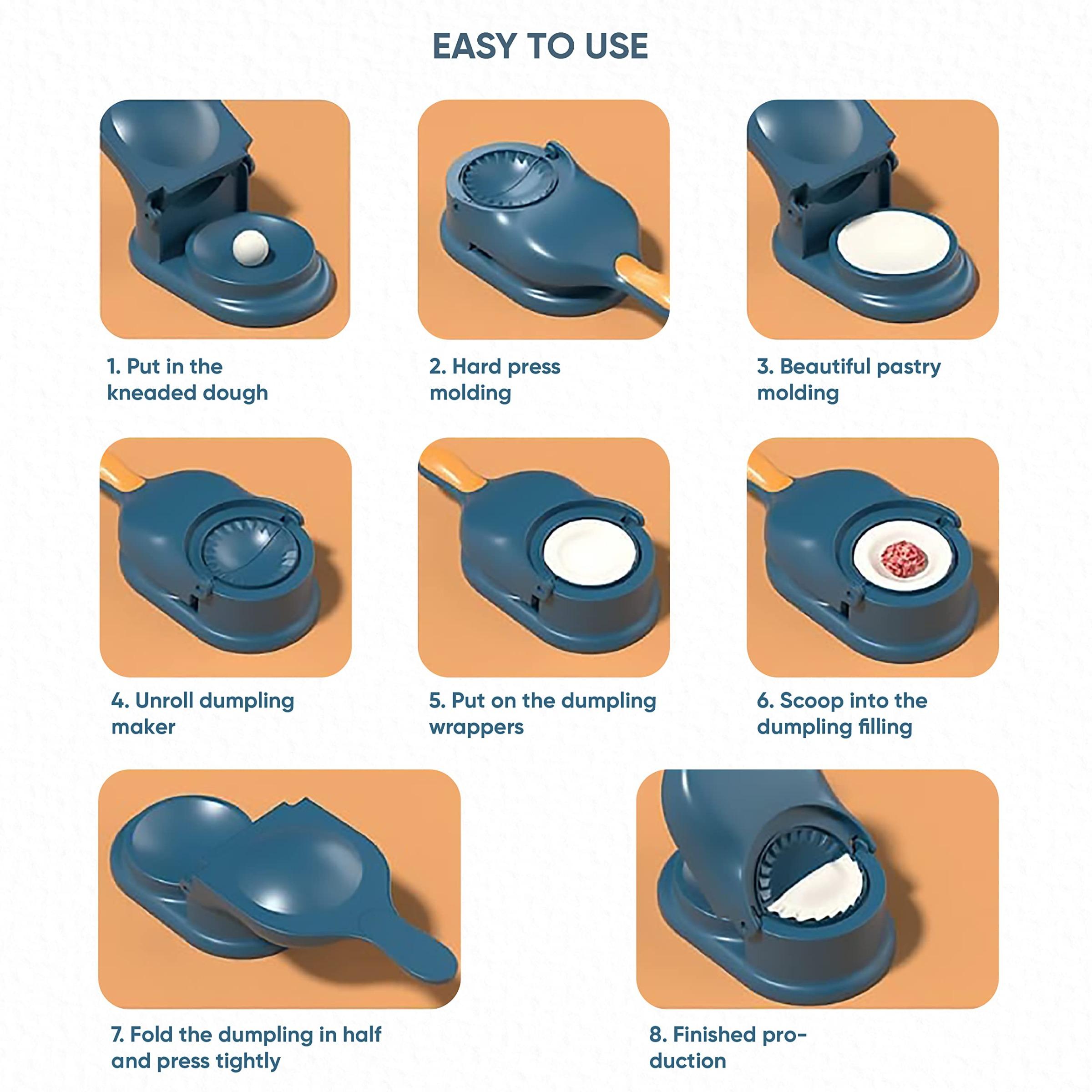 Multi-Purpose Manual Dumpling Maker Tool, One-Piece Practical Design, Easy-To-Use Dough Press & Rolling Tool, Family-Friendly, Ideal for Kitchen & Restaurant