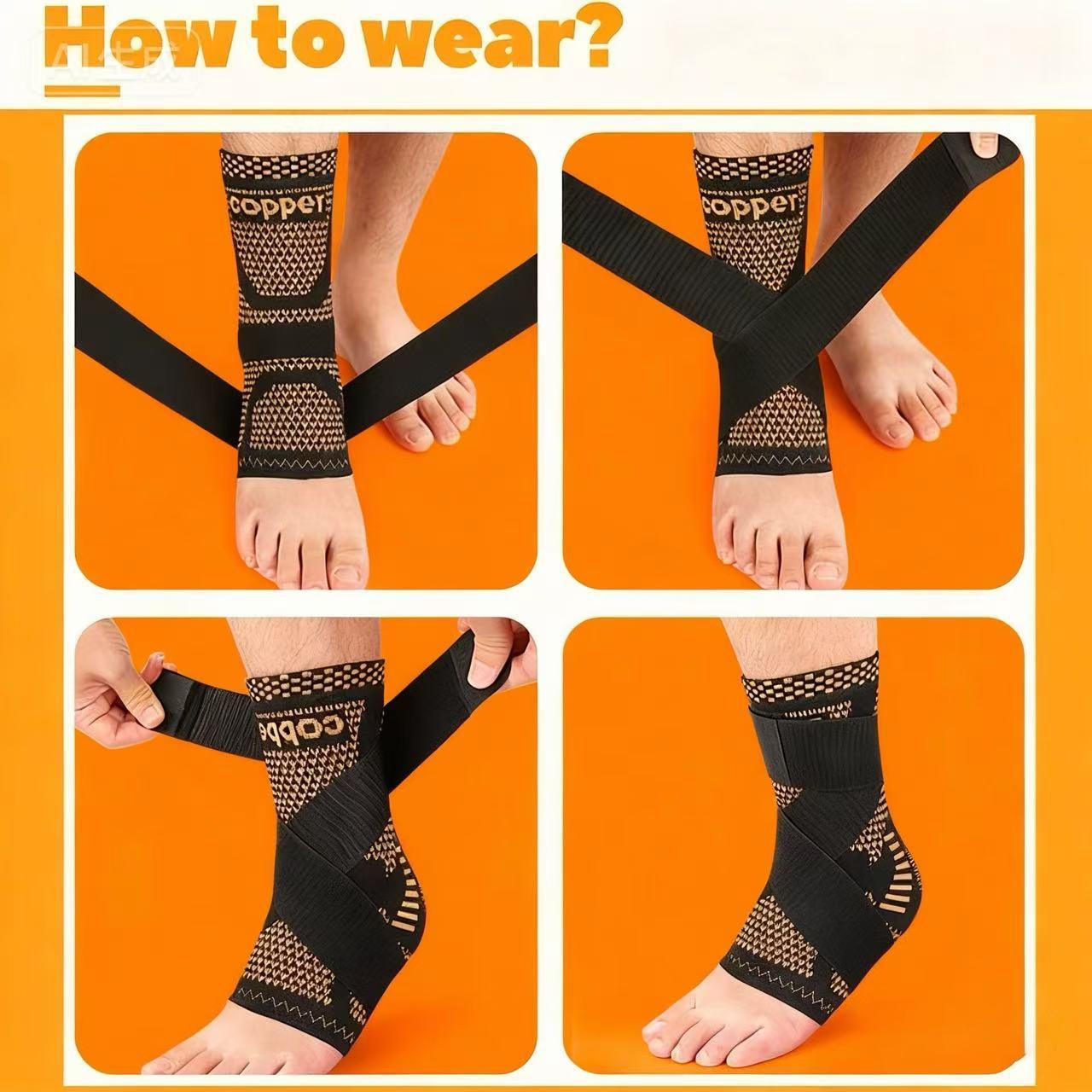 Unisex Copper Color Breathable Ankle Brace, Adjustable Compression Support, Ideal for Running, Basketball, Cycling, Outdoor Activities, Ankle Compression Cuff