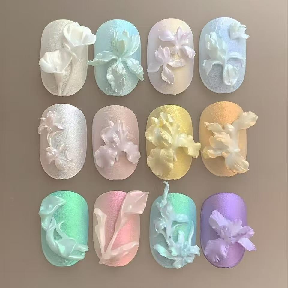 Single Pack Calla Lily Ice Flower Nail Art Mold, Blue Lily 3D Nail Mold, High Transparency Silicone Nail Mold, Beauty Tool, Diy Nails Art, Nail Art Supplies