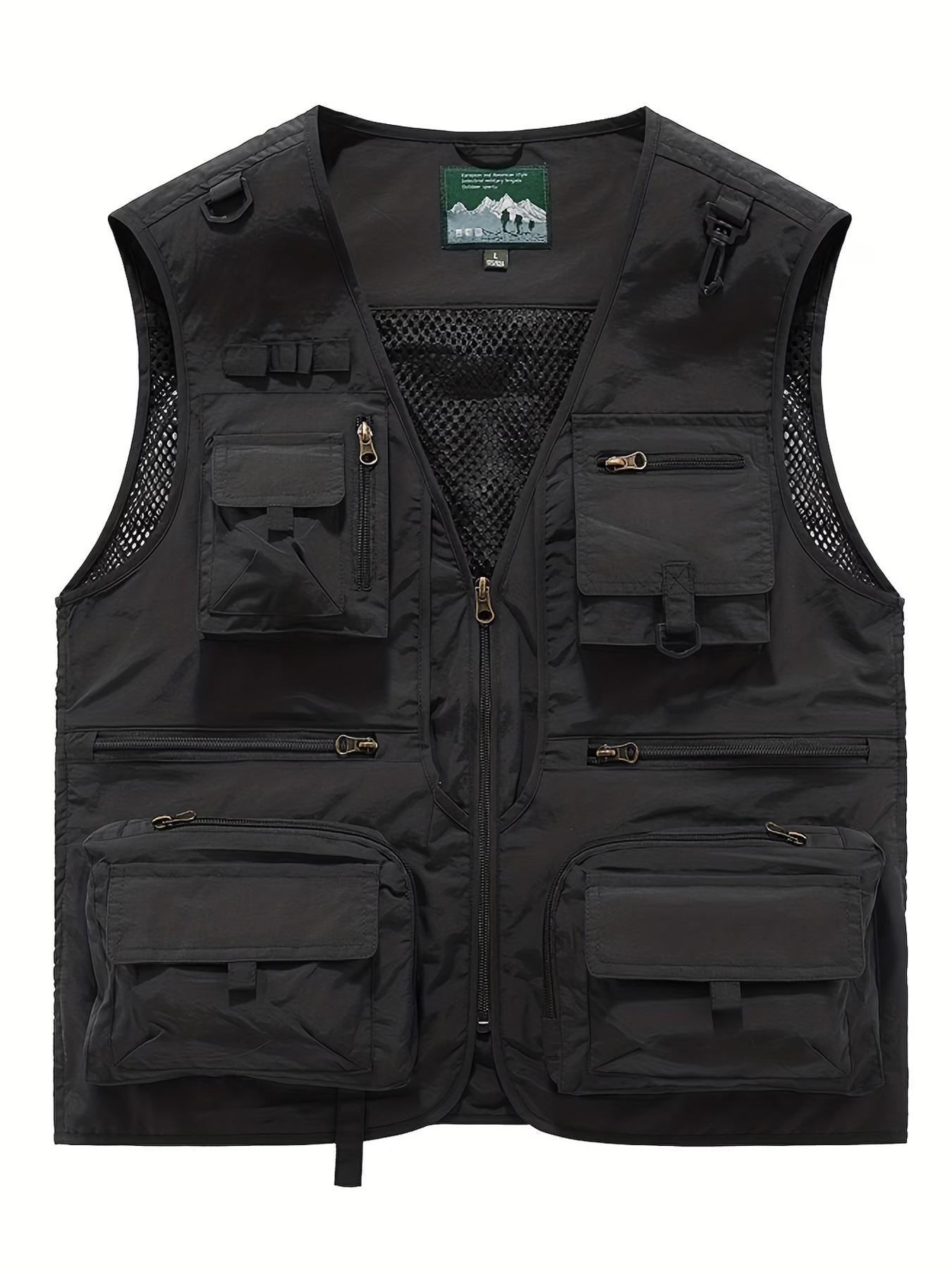 Men's Outdoor Work Vest Gilet, Multi-Functional Photography Jacket, Fishing Director, Multiple Pockets, Tactical Backpack, Workwear Outer Coat