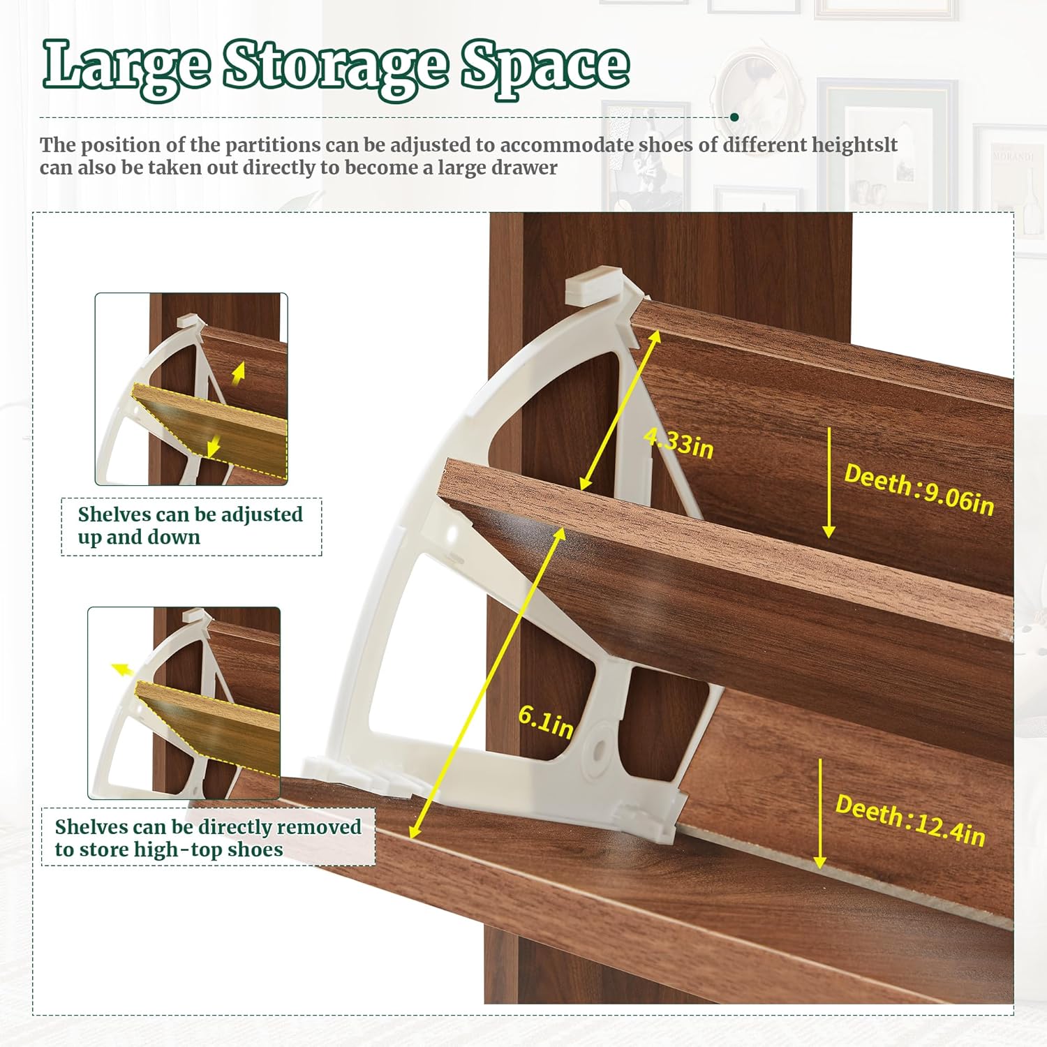 Giratree 47" Fluted Large Shoe Cabinet with 4 Flip Drawers, Slim Freestanding Shoe Cabinet Organizer, Narrow Shoes Storage Rack for Entryway, 5 Sturdy Legs Giratree 47" Fluted Large Shoe Cabinet with 4 Flip Drawers, Slim Freestanding Shoe Cabinet Organizer, Narrow Shoes Storage Rack for Entryway, 5 Sturdy Legs