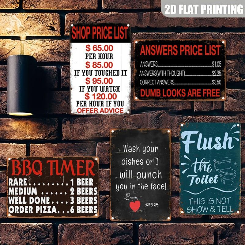 Vintage Aluminum Wall Decor, 8x12 Inch Handwritten Metal Sign, Durable Indoor/outdoor Decoration, Humorous Gift for Home, Kitchen, Garden, Bathroom