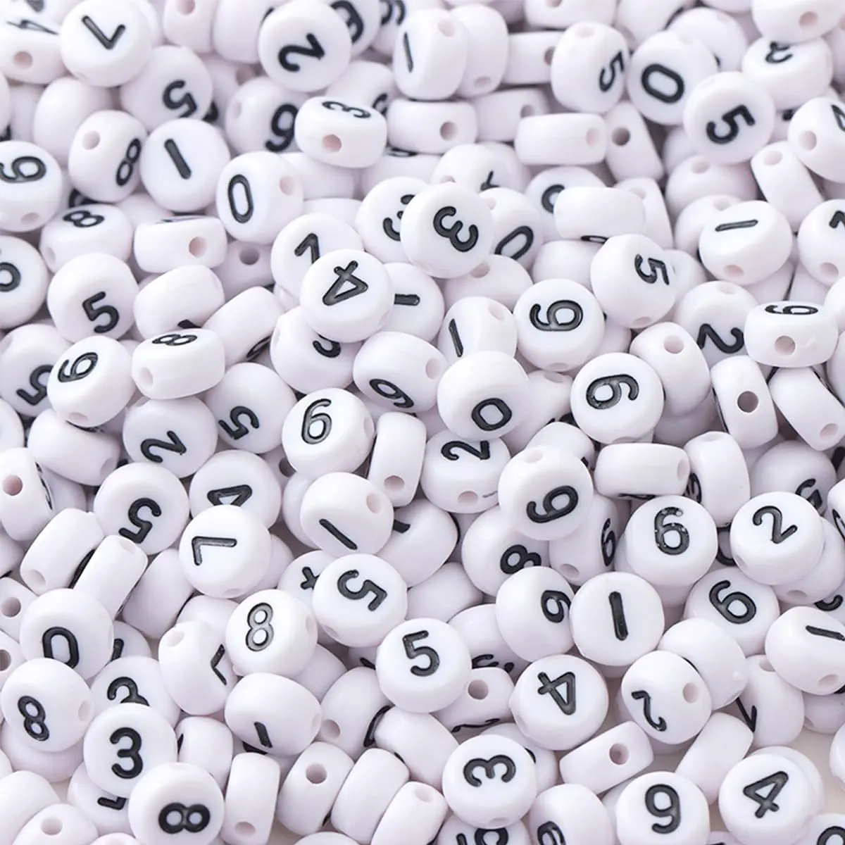 1000 count  Number Beads Round Number Round Beads 4x7mm  Number Beads, for  Bracelets Necklaces Key Chains Making (Black-White)
