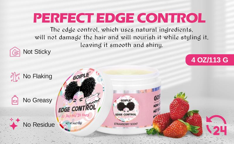 Edge Control Wax Strong Hold Non-greasy Hair Styling Gel - Edge Wax Edge Control for Black Hair &Black Castor Oil Braid Bonnet  Haircare Nourishing