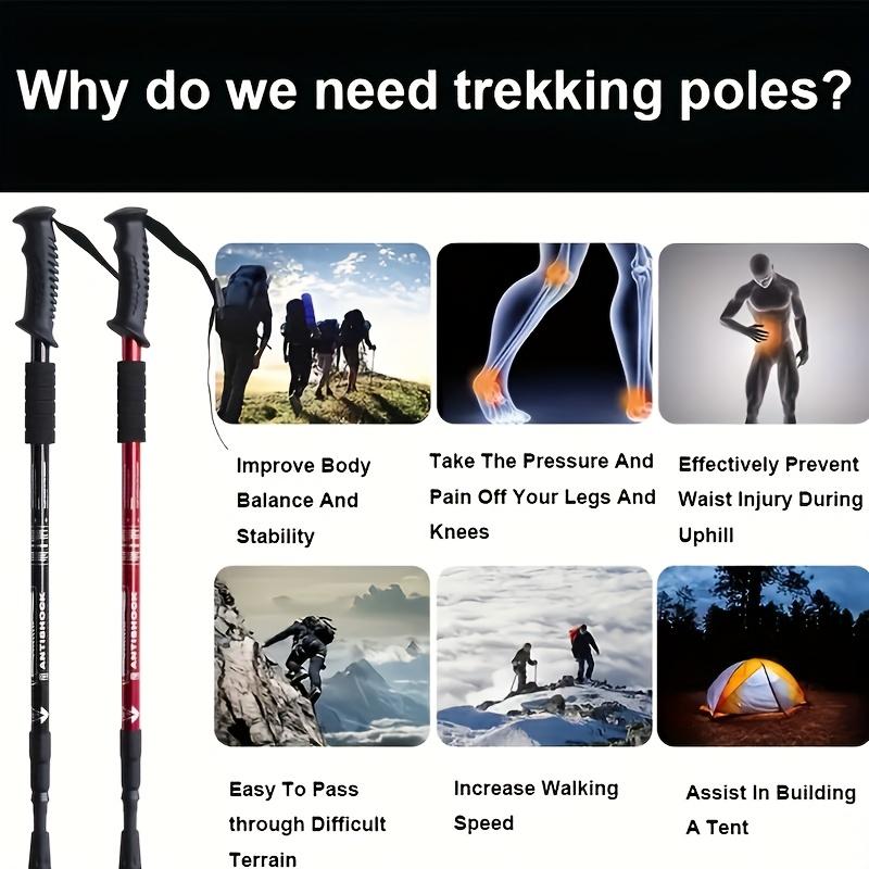 1pc Of Aluminum Alloy Hiking Stick, Foldable, Lightweight, Earthquake Resistant, Adjustable Hiking Stick, with Quick Locking for Men And Women, Hiking Accessories