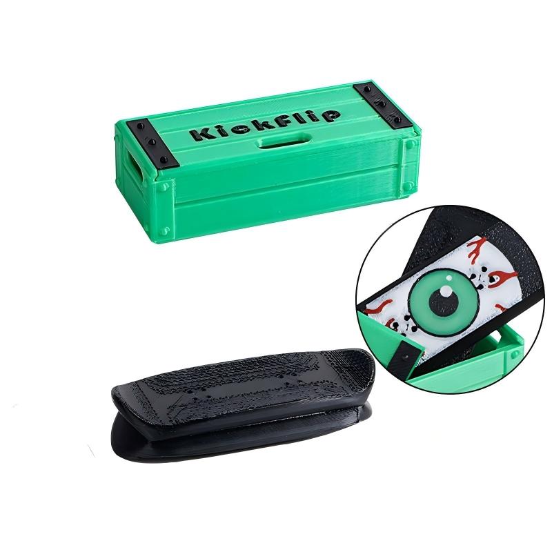 Magnetic Kickflip Fidget Slider Toy for Adults Mini Flip Fingerboard Skateboard with Storage Crat Portable,Office Desk Toys