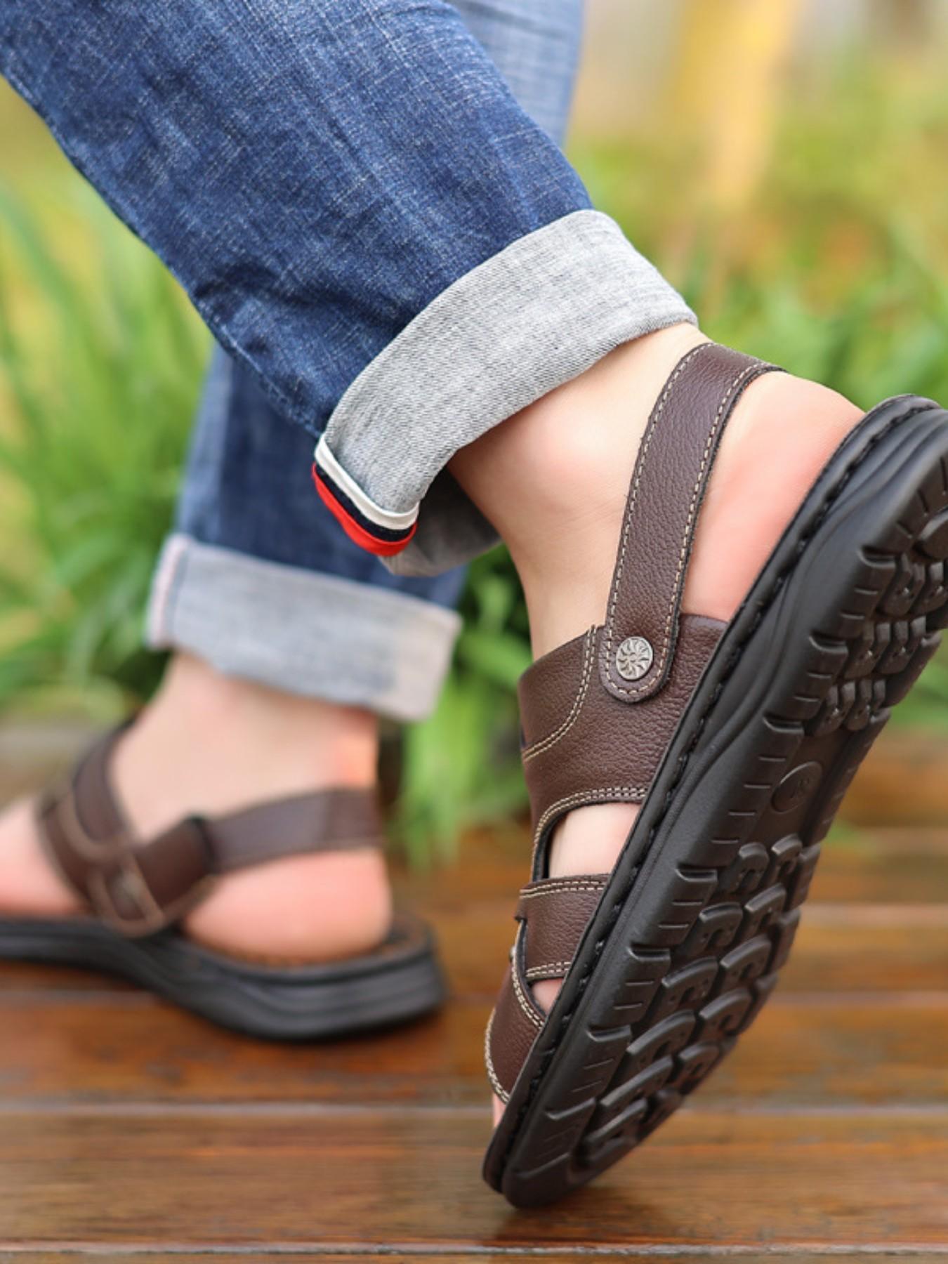 Summer Men's Casual Comfortable Sandals, Breathable Lightweight Beach Shoes, Durable Fashion Design, Anti-Slip Outdoor Hiking Shoes