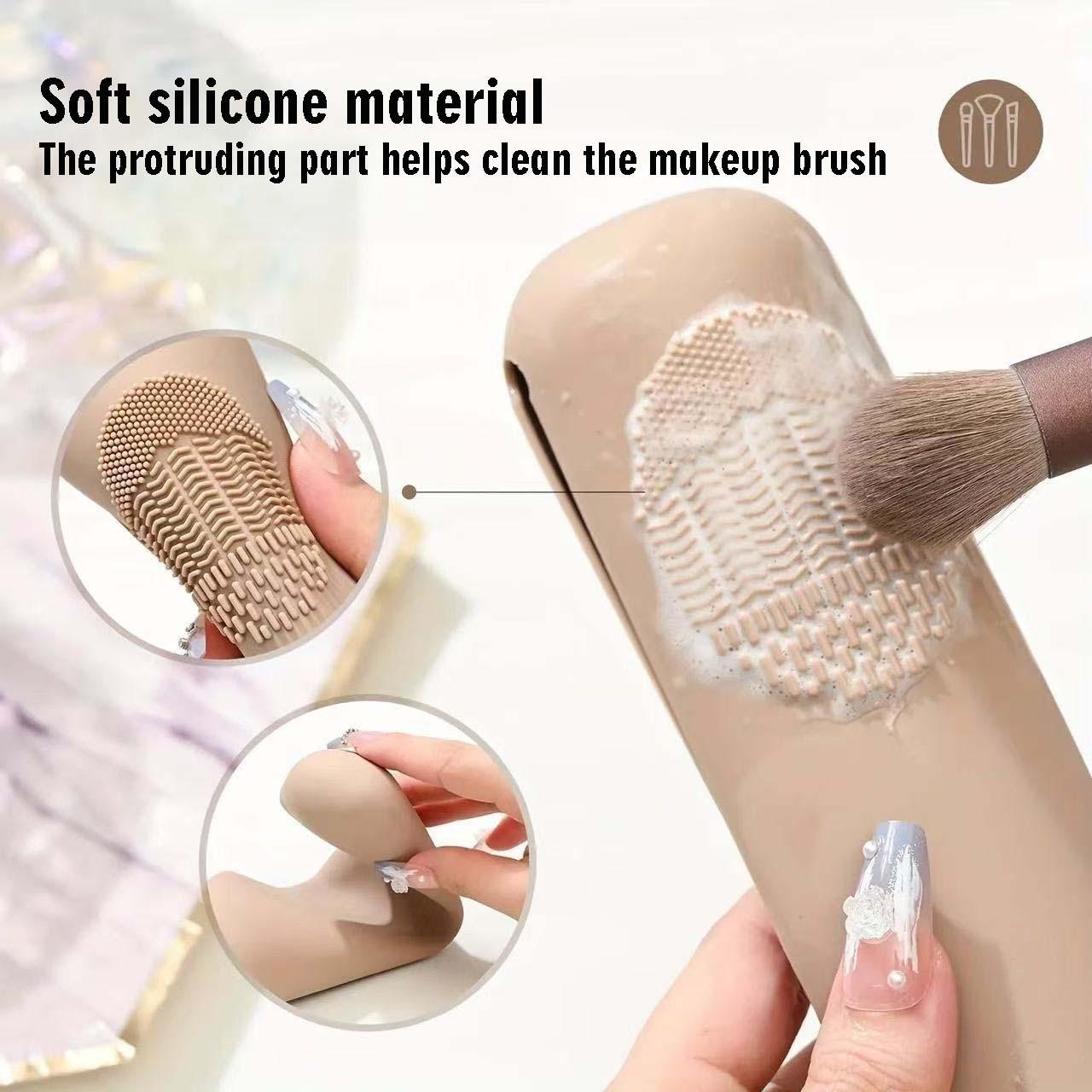 Silicone Makeup Brush Storage Bag Waterproof Makeup Brush Travel Holder Magnetic Portable Cosmetic Bag Multipurpose