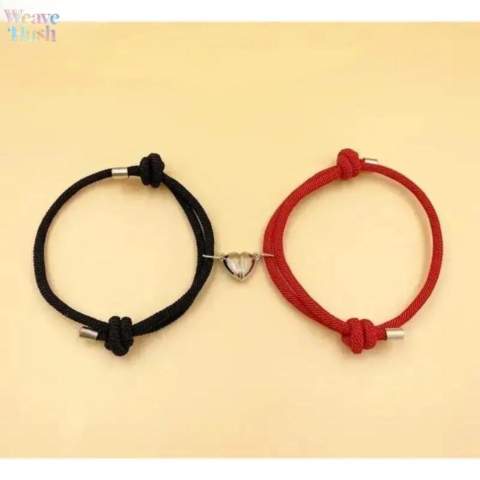 Casual Heart‑Design Couple Bracelet Set, Unisex Matching Friendship Wrist Jewelry, Meaningful Durable Wearable Accessories, Ideal Gifts for Best Friends & Lovers for Daily Decorative Wear