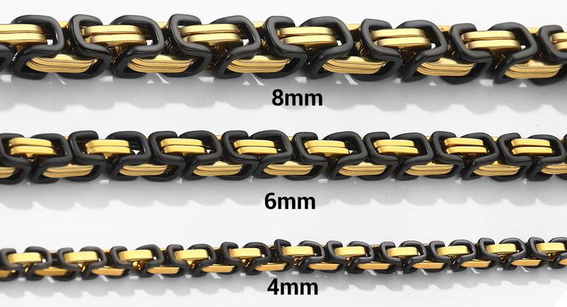 PROSTEEL Byzantine Chain Necklace Stainless Steel Stylish and Cool Length 18-30 Inches Width 4MM/6MM/8MM/10MM Necklaces For Men Women with Gift Box
