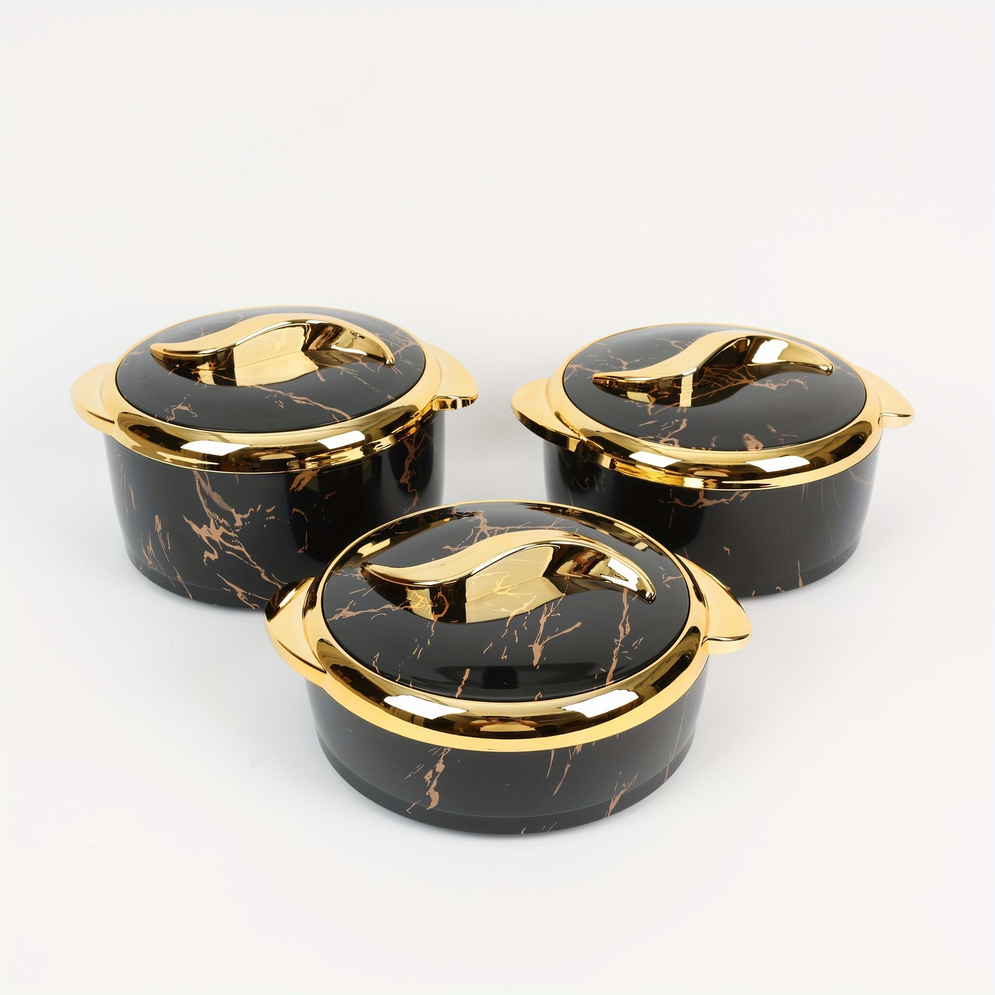 3-piece set, white and black, insulated pot with lid, insulated pot set, stainless steel insulated container, dining bowl, insulated hot pot set (for cooking only) storage box