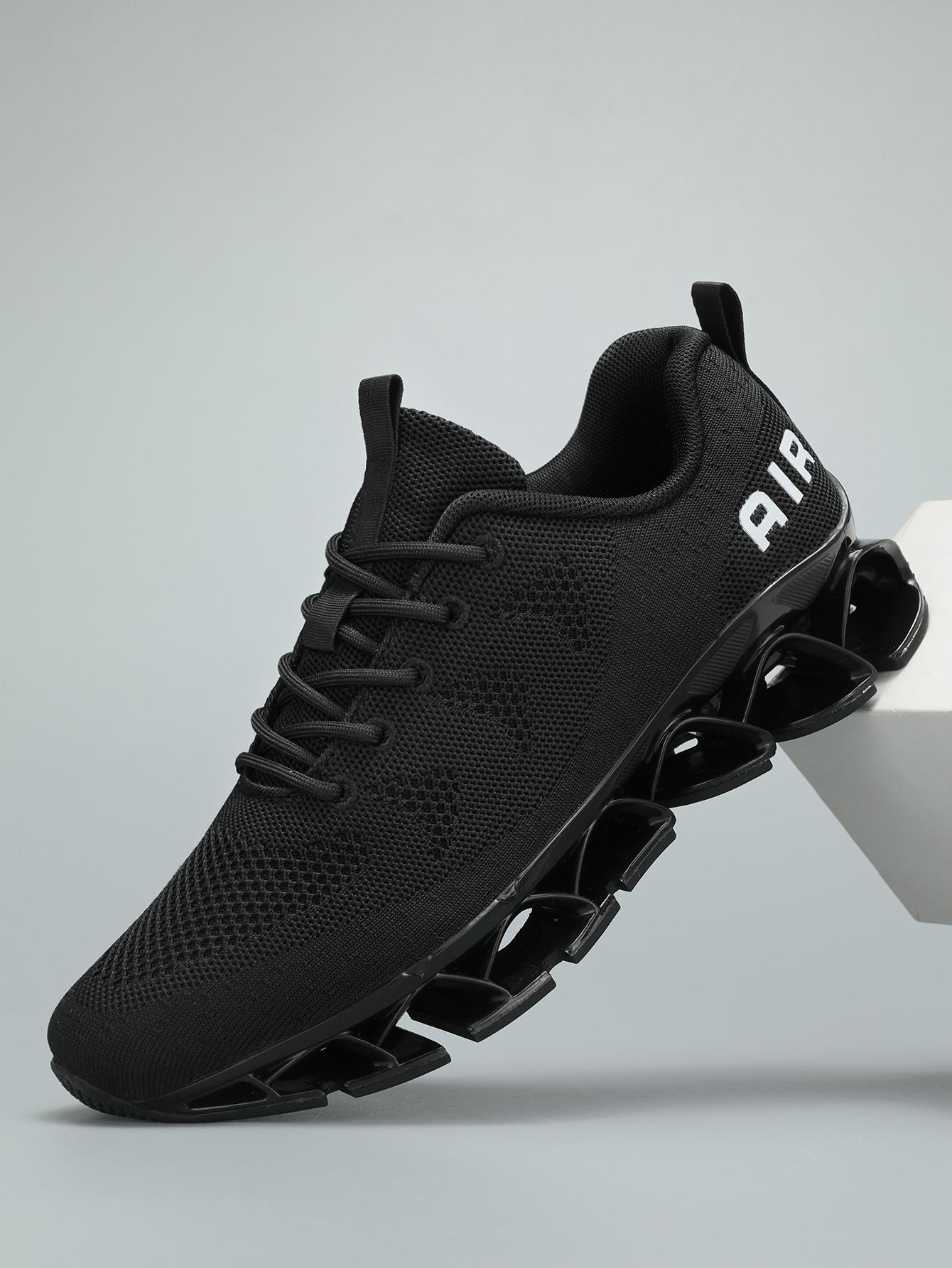 Mens Walking Shoes Blade Non Slip Fashion Sneakers Breathable Mesh Soft Sole Casual Athletic Running Sport Shoes Black/Red