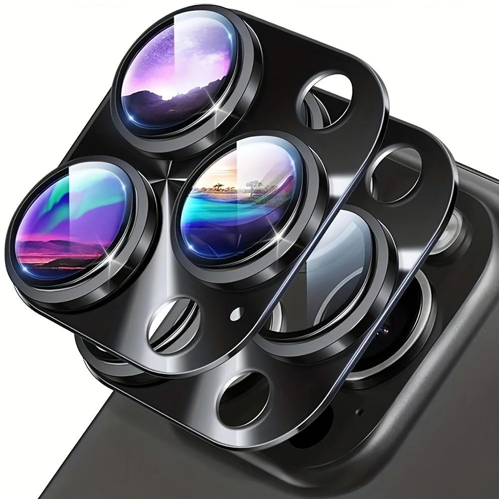 2 Pcs, Robust, Black Integrated Armor Metal Glass, Camera Lens Screen Protector, Suitable for iPhone Full Series 16/16 Plus/16 Pro/16 Pro Max/15/15Pro/15 Plus/15 Pro Max/14/13/12, Mobile Phone Accessories