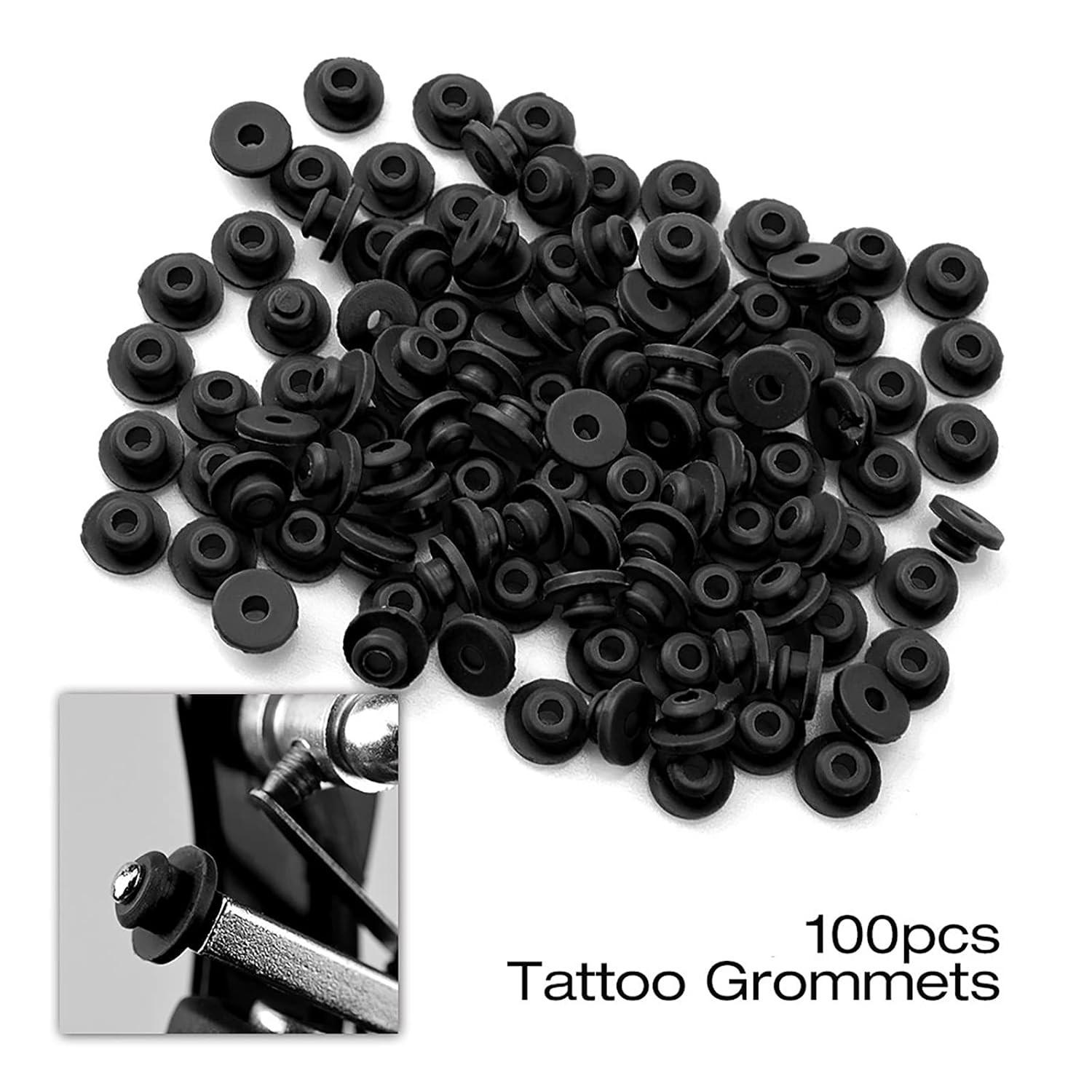 409pcs Tattoo Machine Accessories Set, Includes 100 Colorful Tattoo Bands, 100 Tattoo Rings, 100 Tattoo Decorations