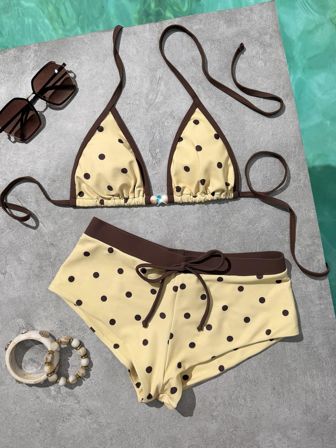 Women's Swimsuit bikini,retro yellow polkat Print vintage colour block swimsuit pants summer sets for/Going Out Outfits/Birthday Outfit/Casual/Y2k/2000s/Y2k Clothes /Classy/Old Money/Streetwear/Vacation Outfits/girls beachwear Women's Swimsuit bikini,retro yellow polkat Print vintage colour block swimsuit pants summer sets for/Going Out Outfits/Birthday Outfit/Casual/Y2k/2000s/Y2k Clothes /Classy/Old Money/Streetwear/Vacation Outfits/girls beachwear