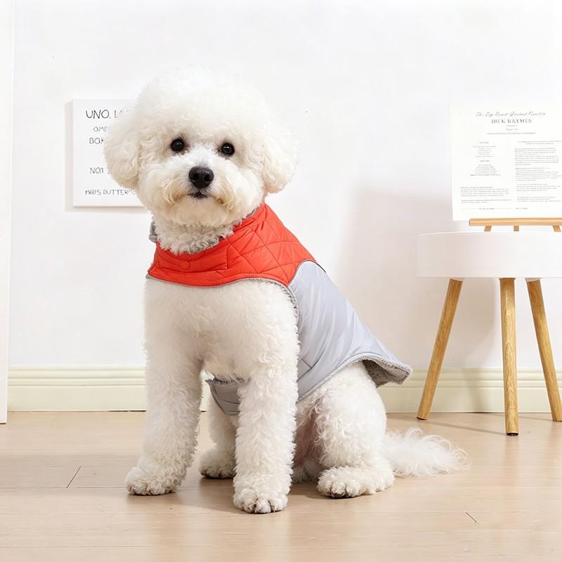 Thick Windproof Pet Jacket for Dogs & Cats, Soft Warm Coating, Reflective Design, D-Ring Harness, Easy-On Magic Tape, Multiple Sizes