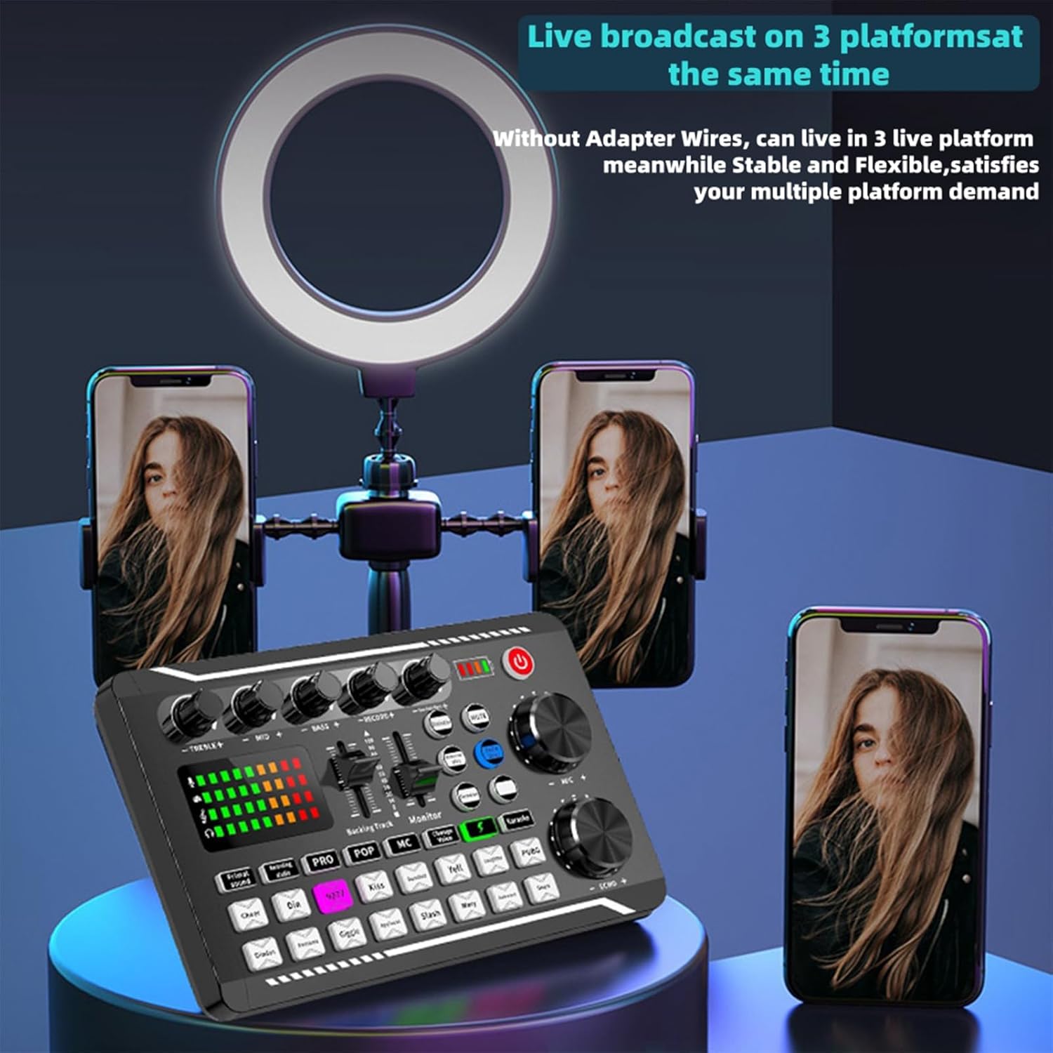 Safring Live Sound Card with DJ Mixer Effects & Voice Changer, F998 Live Sound Card Audio Mixer 16 Special Effects Ambient Sounds, Sound Card for Live Streaming/Gaming/Podcast/Recording/Vocal/Game Voice dynamic mic desk clamp usb rechargeable microphone Safring Live Sound Card with DJ Mixer Effects & Voice Changer, F998 Live Sound Card Audio Mixer 16 Special Effects Ambient Sounds, Sound Card for Live Streaming/Gaming/Podcast/Recording/Vocal/Game Voice dynamic mic desk clamp usb rechargeable microphone