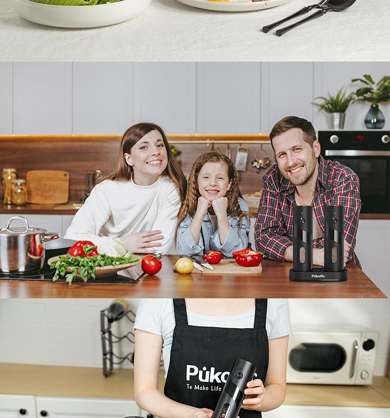 Susteas Rechargeable Electric Salt & Pepper Mill – 5 Coarseness Settings, One-Hand Use, Quick Charge. Perfect for Kitchens!