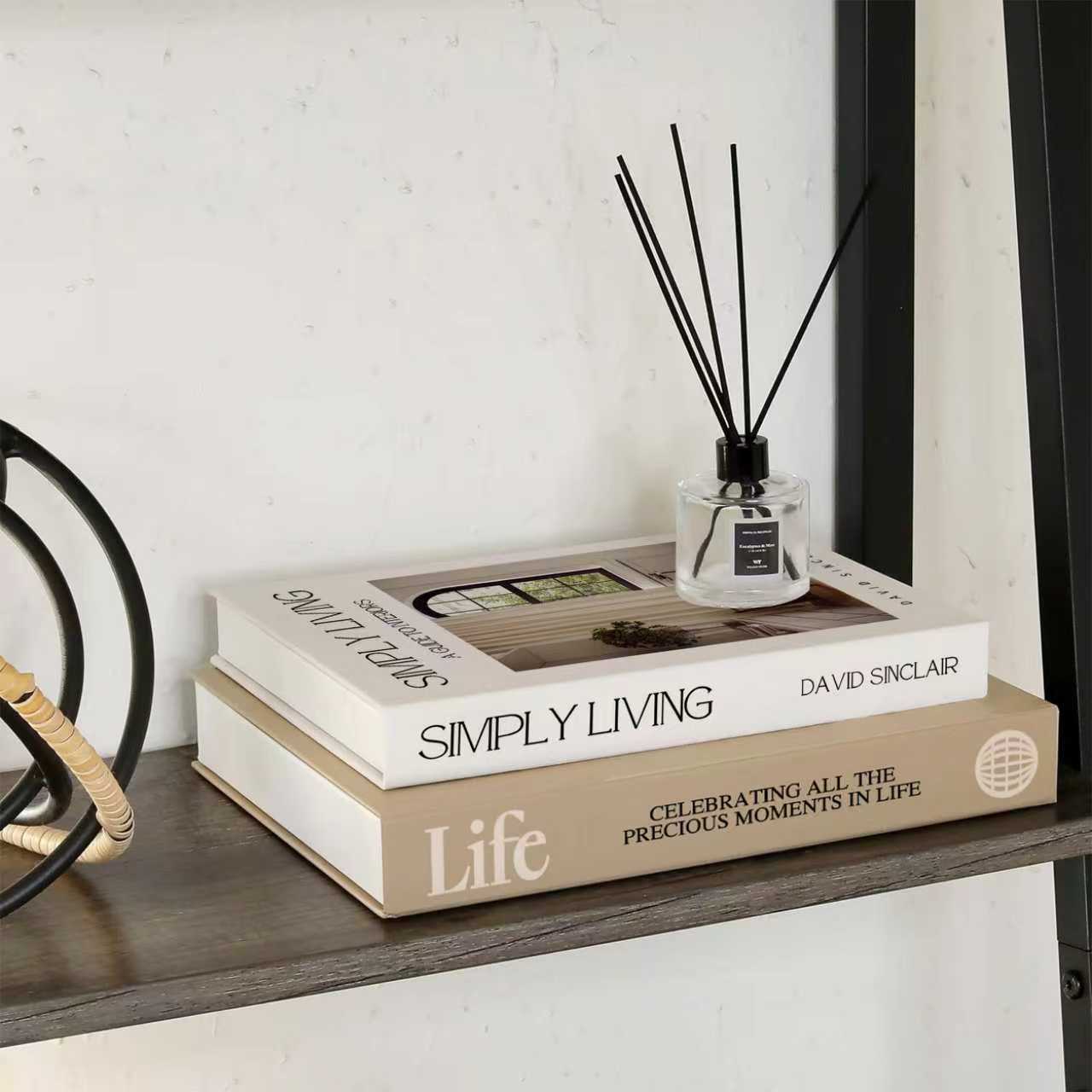 High-Quality Paper Decorative Fake Books Set of 2, Coffee Table Bookshelf Fireplace Shelf Decoration, Modern Home Decor Accents, Home Decor Accessory