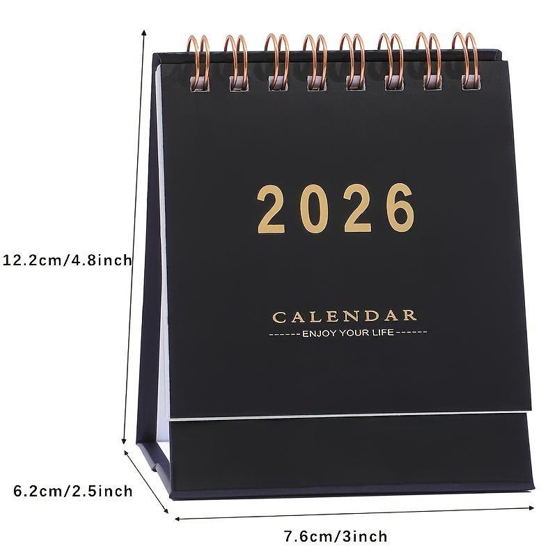 2026 Mini Desk Calendar, Monthly and Weekly Planner, Thick 250g Paper, Dual Wire Binding, Ideal for Home or Office Organization