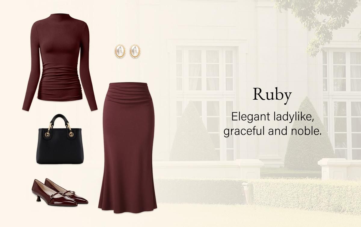 OGL Eco-Mousse Thermal Ruched Sides Tuckable Mockneck Top ProWarm 41F-59F Elegant Knit Minimalist Womenswear teacher bae outfit Clothes Clothing SpringStatements