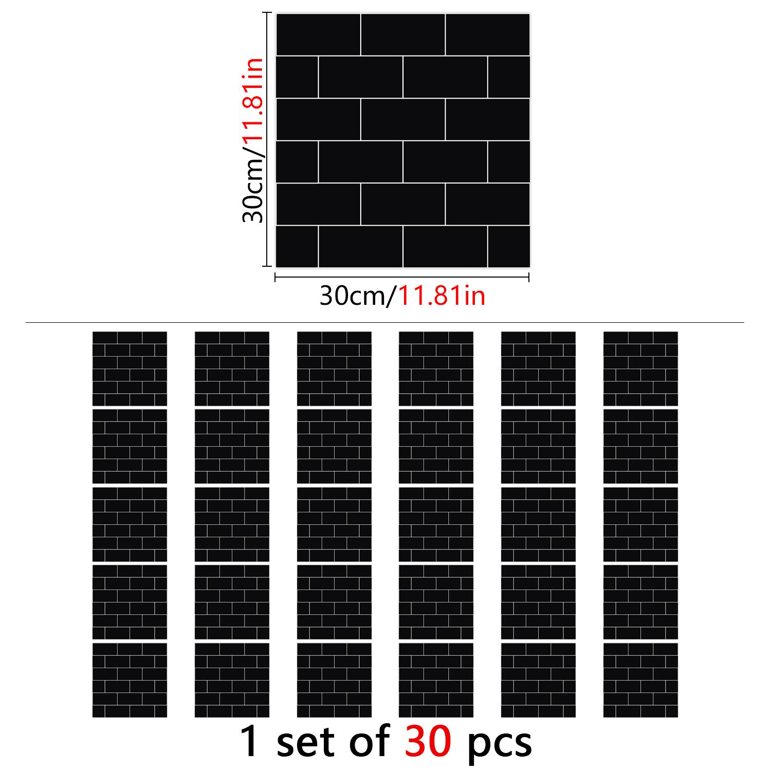 10pcs/20pcs/30pcs Wall Tile Pattern Self-Adhesive Thickened Tiles Stickers, Decorative Wall Sticker, Kitchen Decor, Home Renovation, Floor Decoration, Kitchen Bathroom Decoration, Waterproof Wall Sticker