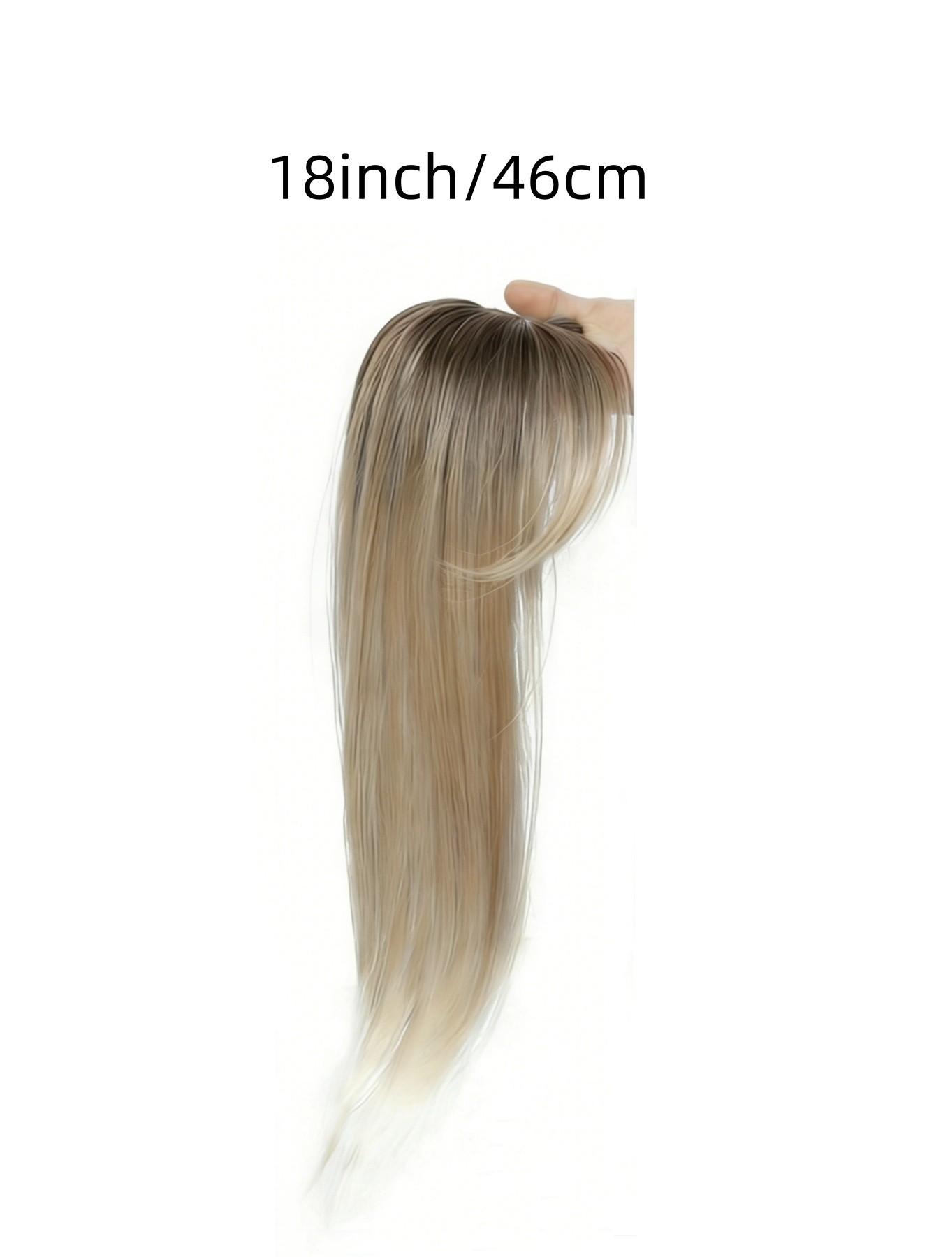 ✨Fresh Summer Beach Dark Chestnut Straight Clip-In Topper, Premium Kanekalon Synthetic Hair With Soft Layered Curtain Bangs, Seamlessly Mask Sparse Scalp, Ideal For Seaside Trips & Simple Daily Looks