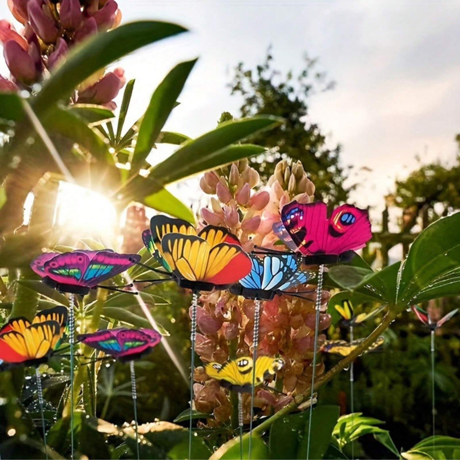 10-Piece Colorful Garden Butterfly Decorative Stakes, Waterproof Butterfly Garden Decoration, 3D Butterfly Party Decorations