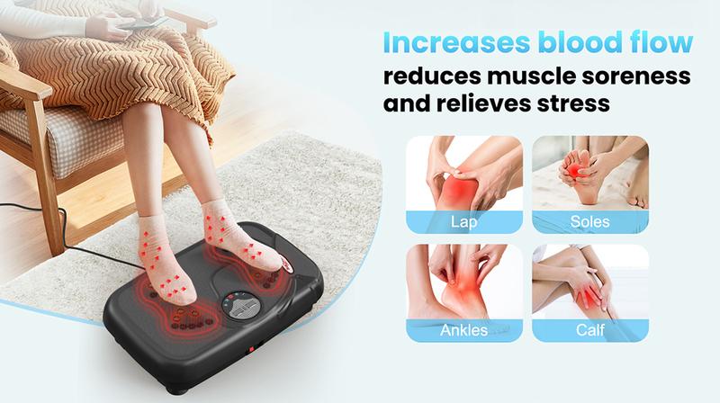 Vibration Plate, Fitness Platform Exercise Machine, Vibrating Lymphatic Drainage, Shaking Full Body Shaker Workout Vibrate Stand Shake Board Sport Gym for Women Men Walking Pad Treadmill Portable Pedal
