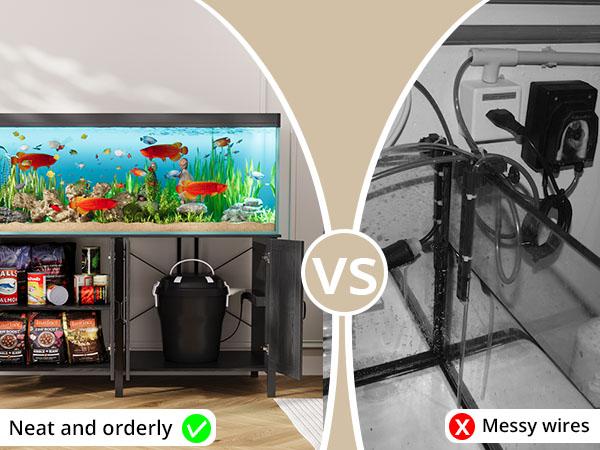 VOWNER Farmhouse 100-150 Gallon Fish Tank Stand, Heavy Duty Aquarium Stand with Storage Cabinet and Power Outlet, Reptile Tank Stand Fits 100/120/150 Aquariums, 59.8" L x 23.6" W, 2200LBS Capacity VOWNER Farmhouse 100-150 Gallon Fish Tank Stand, Heavy Duty Aquarium Stand with Storage Cabinet and Power Outlet, Reptile Tank Stand Fits 100/120/150 Aquariums, 59.8" L x 23.6" W, 2200LBS Capacity