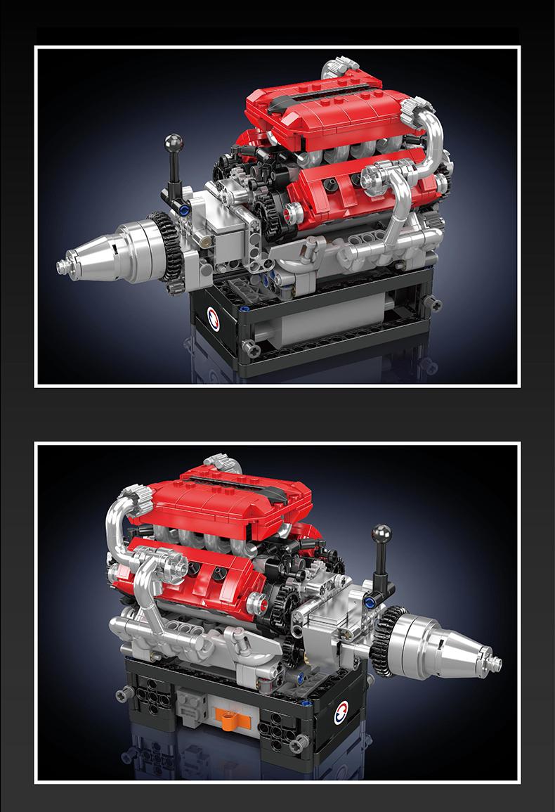 Mould King 10204 V8 Engine Car Motor Model Building Block Engineering STEM DIY Set Gift Adult Kid Toy 750 Pcs Mould King 10204 V8 Engine Car Motor Model Building Block Engineering STEM DIY Set Gift Adult Kid Toy 750 Pcs