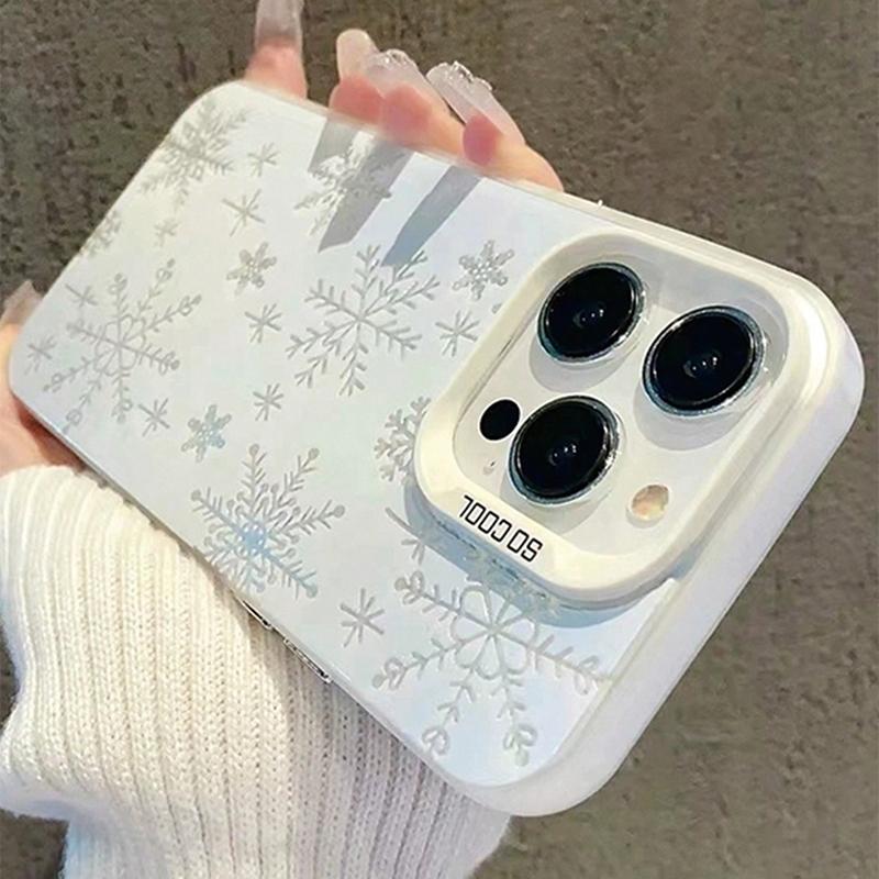 Snowflake Pattern Phone Case, Anti-drop Cellphone Protective Case, Total Protective Shockproof Mobile Phone Cover for iPhone