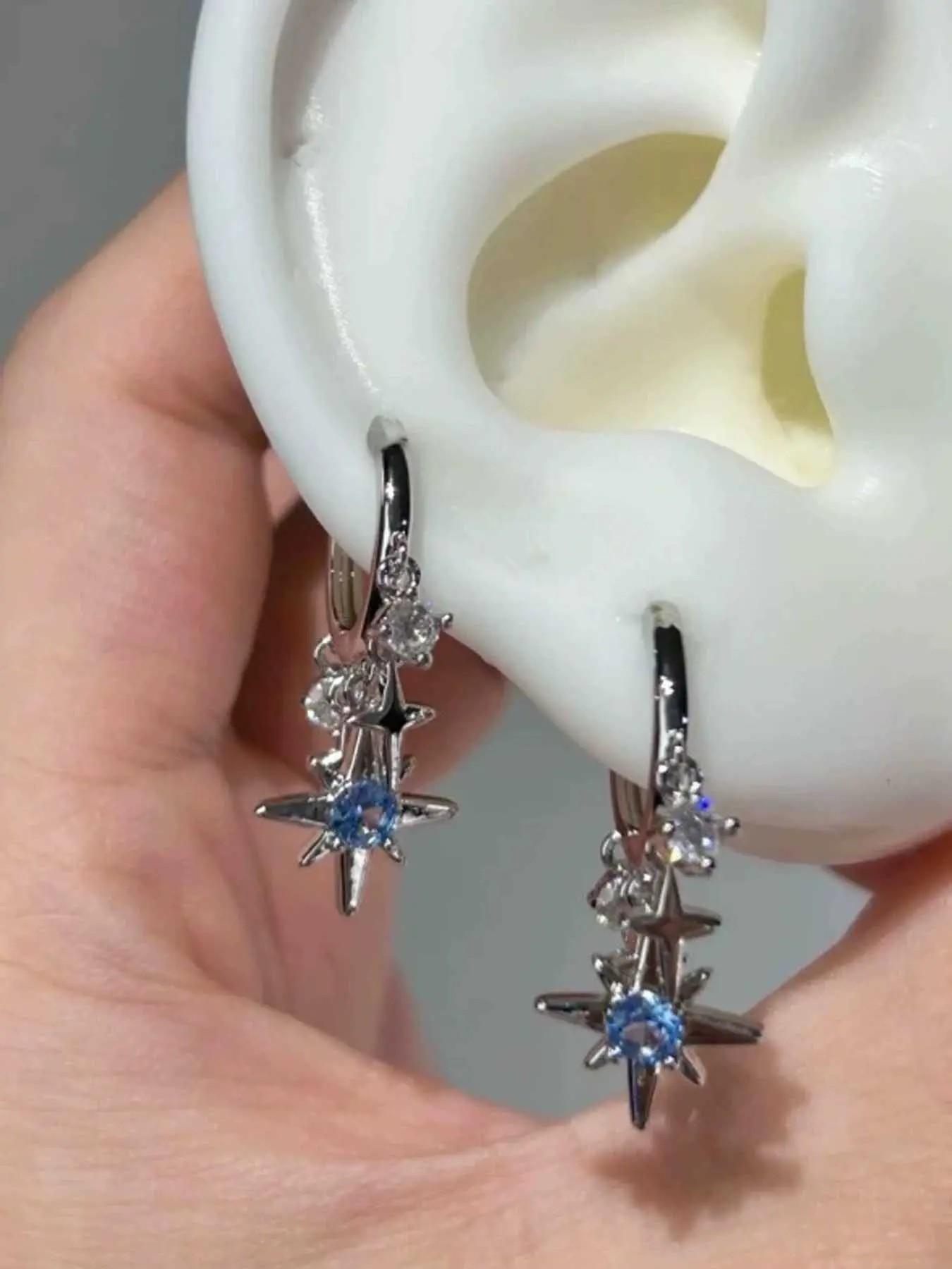 Y2K Style Star Fringe Rhinestone Earrings, Unique Fashion Jewelry, Versatile Accessory for Daily Wear and Parties