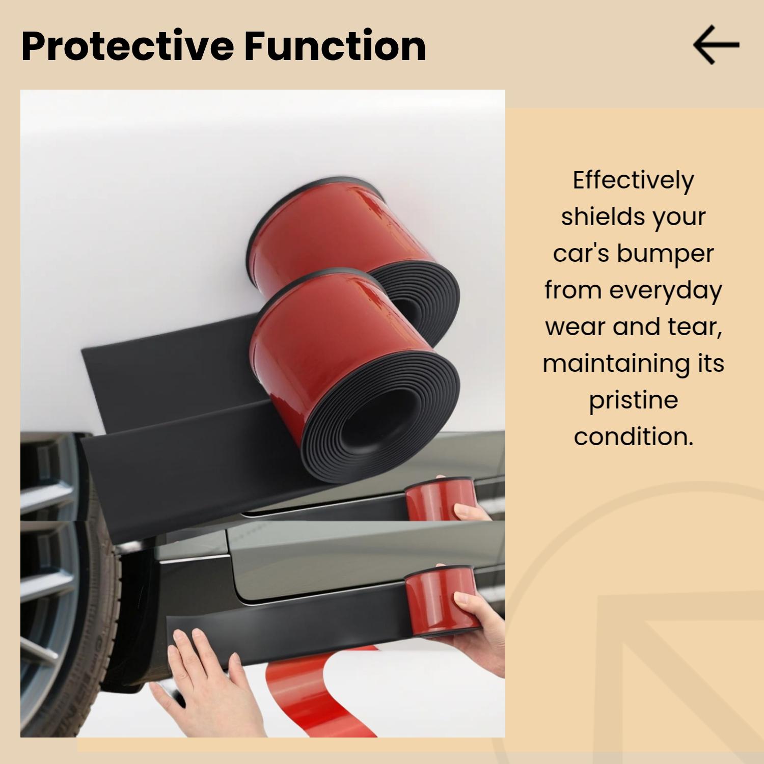 Car Side Scratch Guard Strip, 5x200cm Rubber Bumper Protector, Universal Fit for Front and Rear Bumpers, Car Decoration Accessory