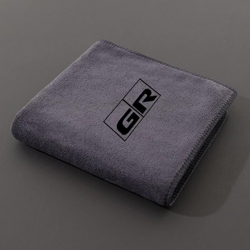 1pc Car Suede Fleece Microfiber Wash Towel, Water Sucking for Toyota Models, Accessories for Gr Rav4, Crown, Hilux, Fortuner, Corolla, Se, Camry, Yaris, Land Cruiser, Prado, Venza