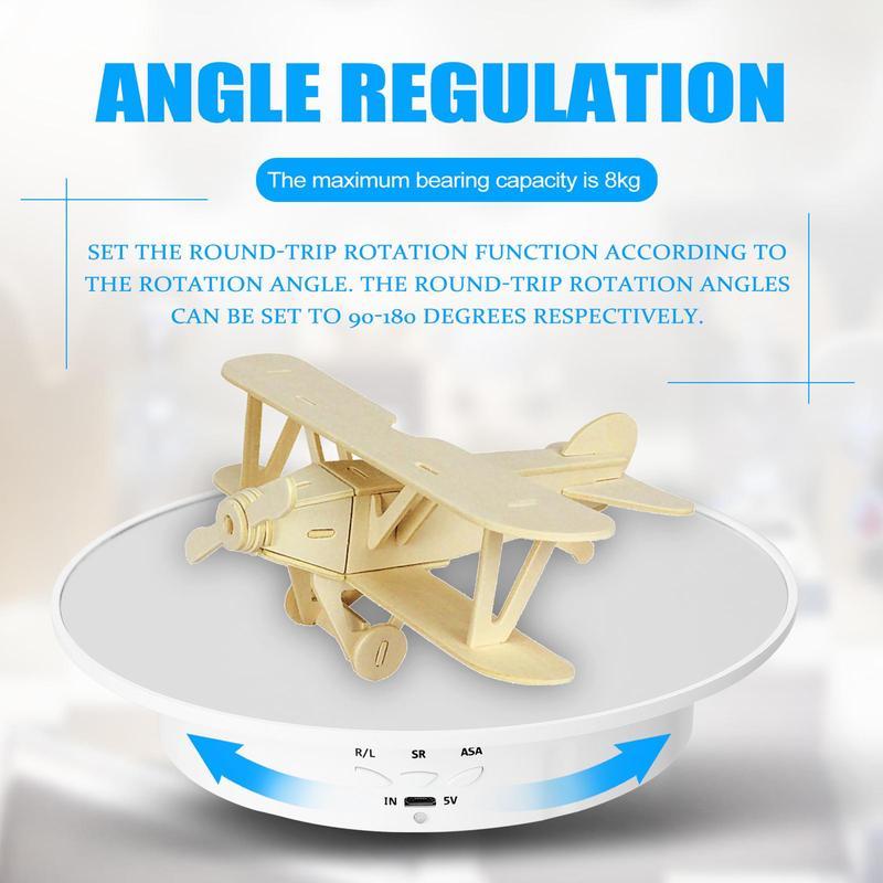 Rotating display stand Electric turntable display table smooth mirror jewelry display hand model live shooting speed rotating table bright glass mirror, Display Riser, Adjustable Standing Shelf