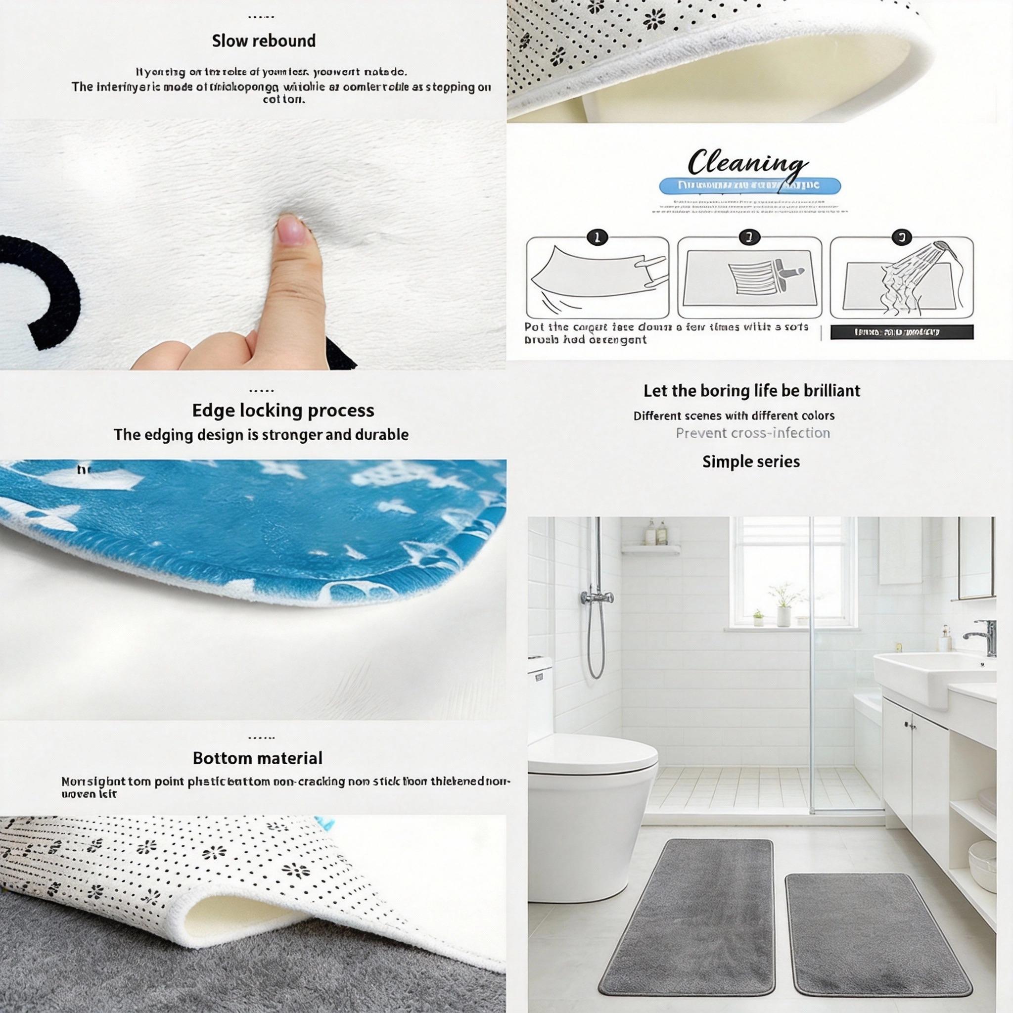 l-lanvins brand Floor Mat Thickened Soft Flannel Rug – Non-Slip, Absorbent & Wear-Resistant Indoor Mat for Entryway, Living Room & Daily Home Use