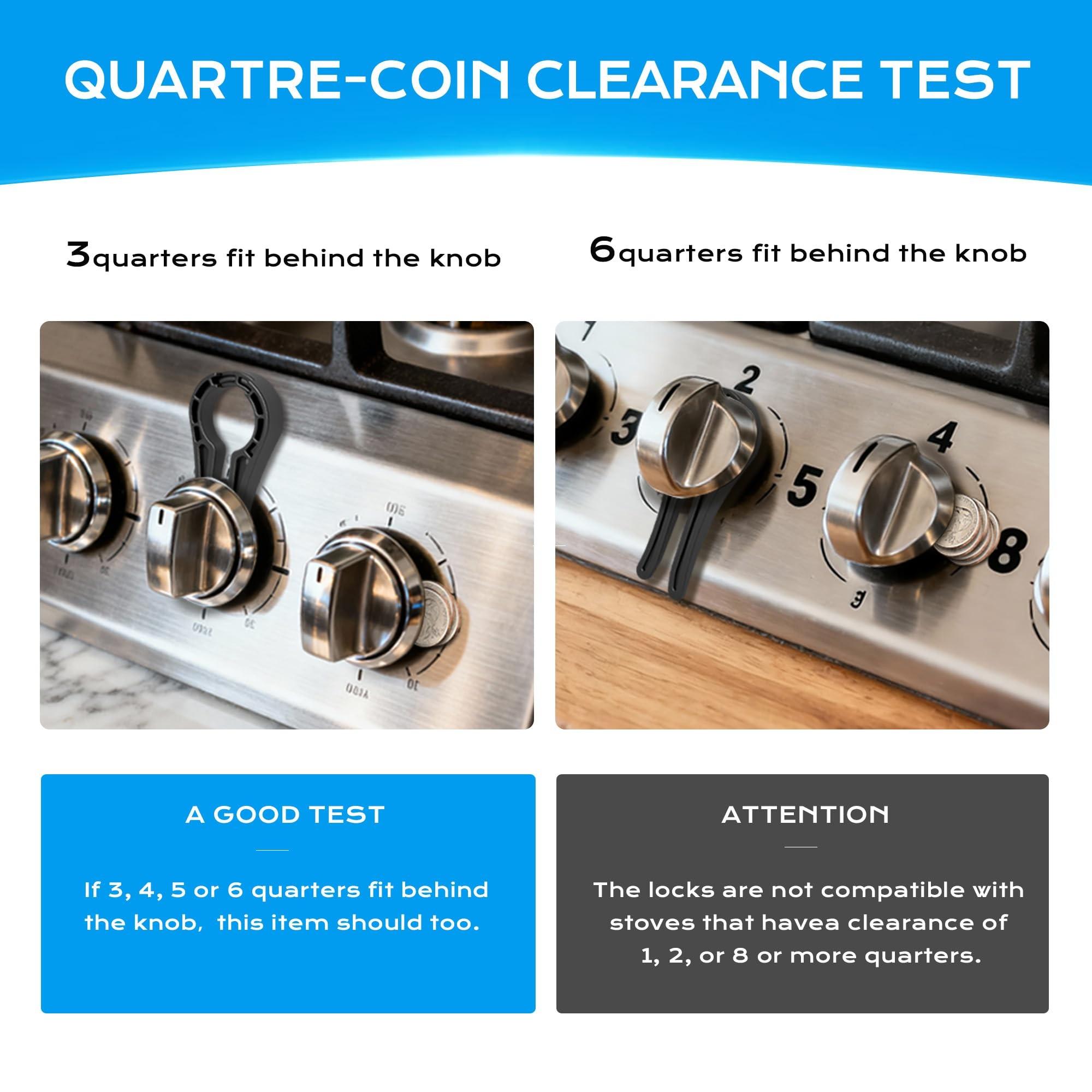 4-Pack Gas Stove Knob Safety Lock Set, Multi-Color Options, Fits Gaps 4mm to 11mm, Kitchen Security Device, All Seasons Use