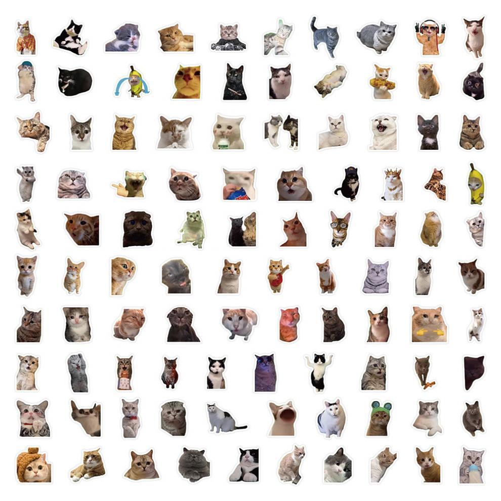 300 cat meme stickers, cute and funny quirky cat Instagram-style emoji and meme images