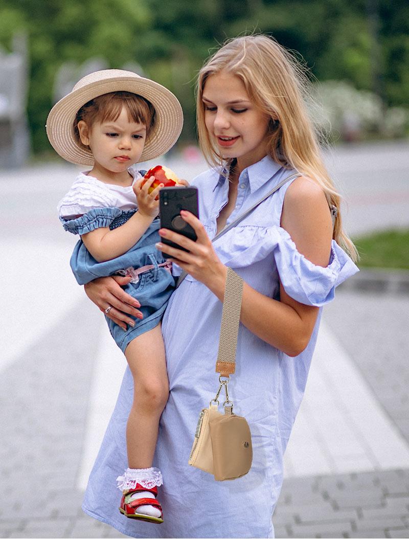 MEXS Mini Zip Around Wristlet Wallet for Women Dual Pouch Wristlet Portable Coin Purse Mini Women Coin Pocket